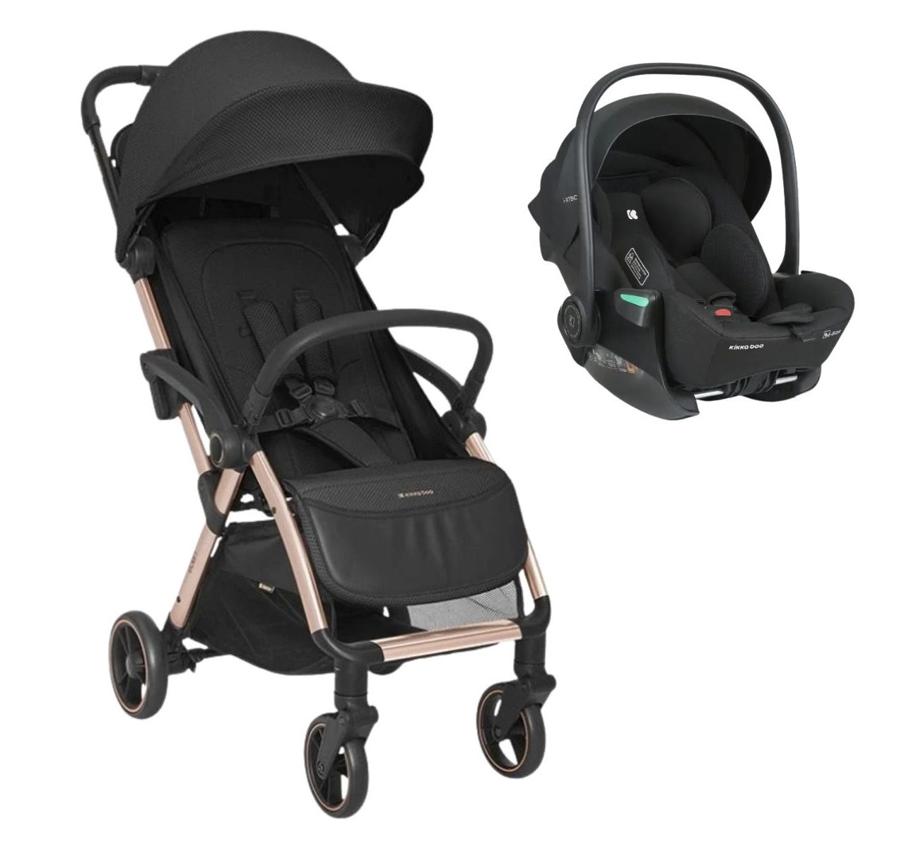 Kikka Boo Eden Plus kolica 2u1 set sa auto sedištem i-Prime i-Size Black