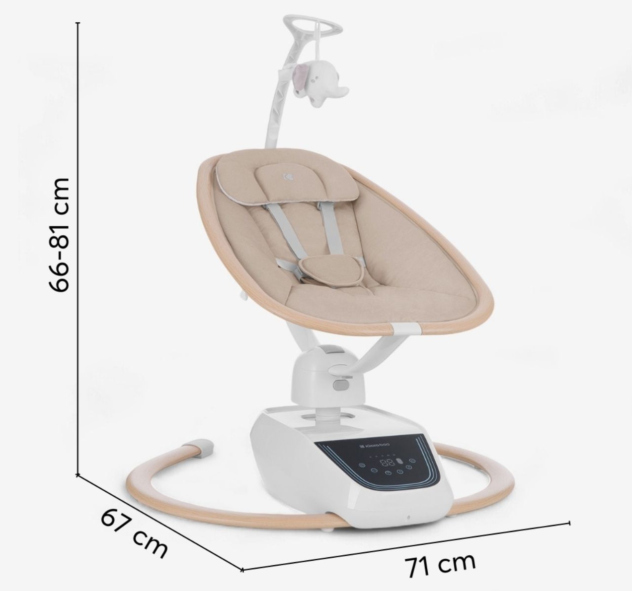 dimenzije elektricne ljuljaske Bee Moowe u bez boji-Happy kids