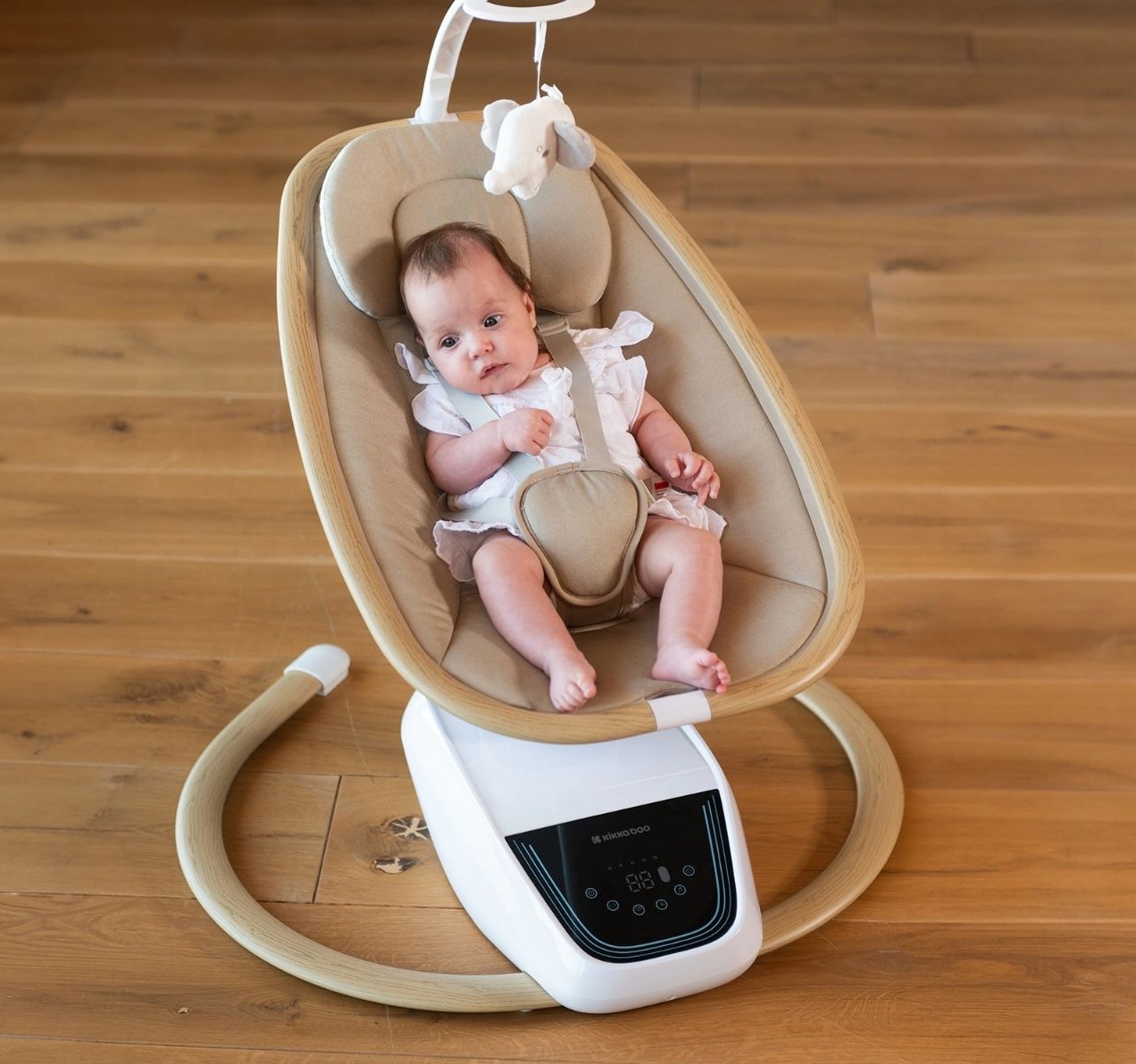 Bee Moowe elektricna ljuljaska za bebe Beige-Happy kids