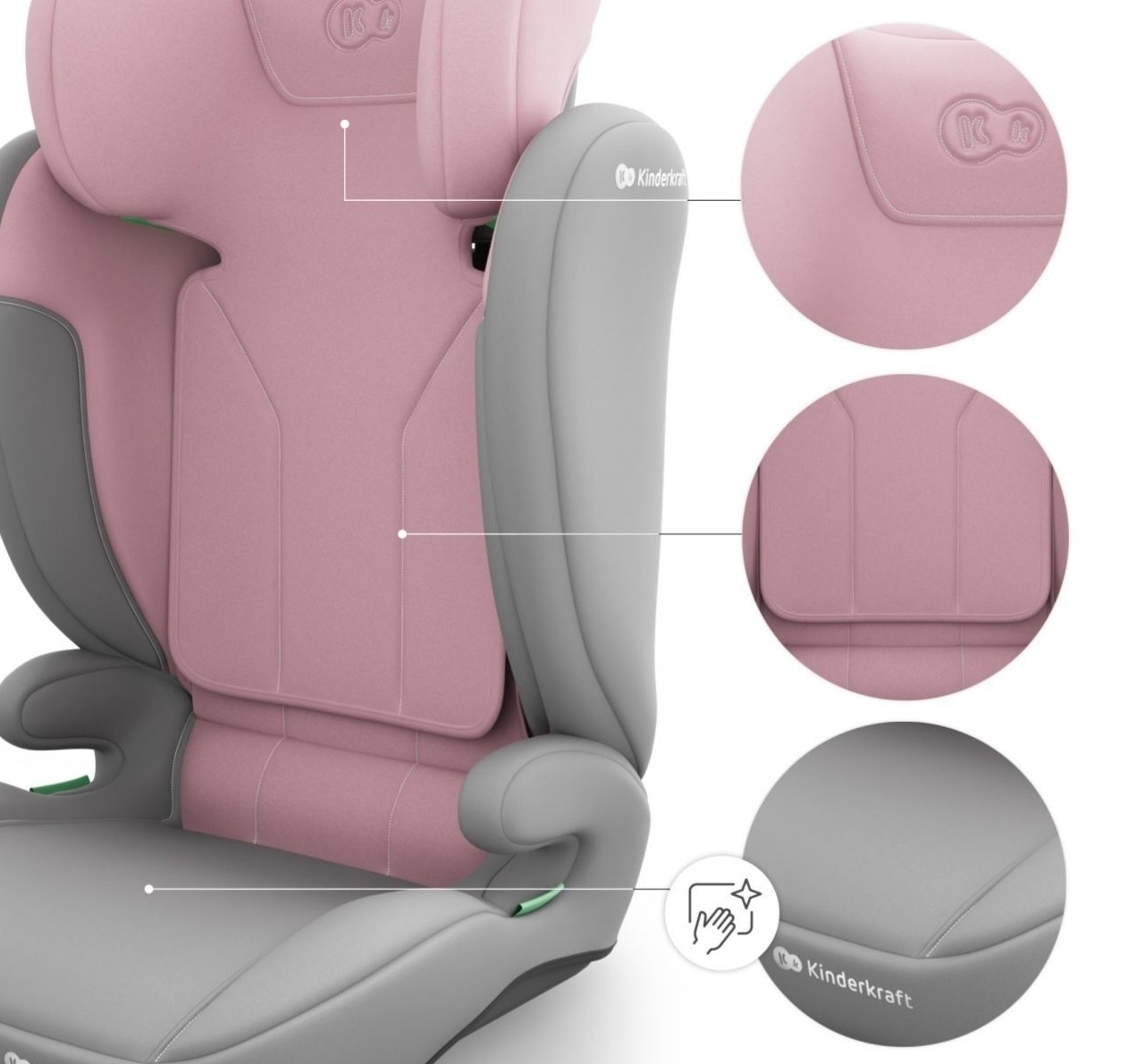Kinderkraft auto sediste roze