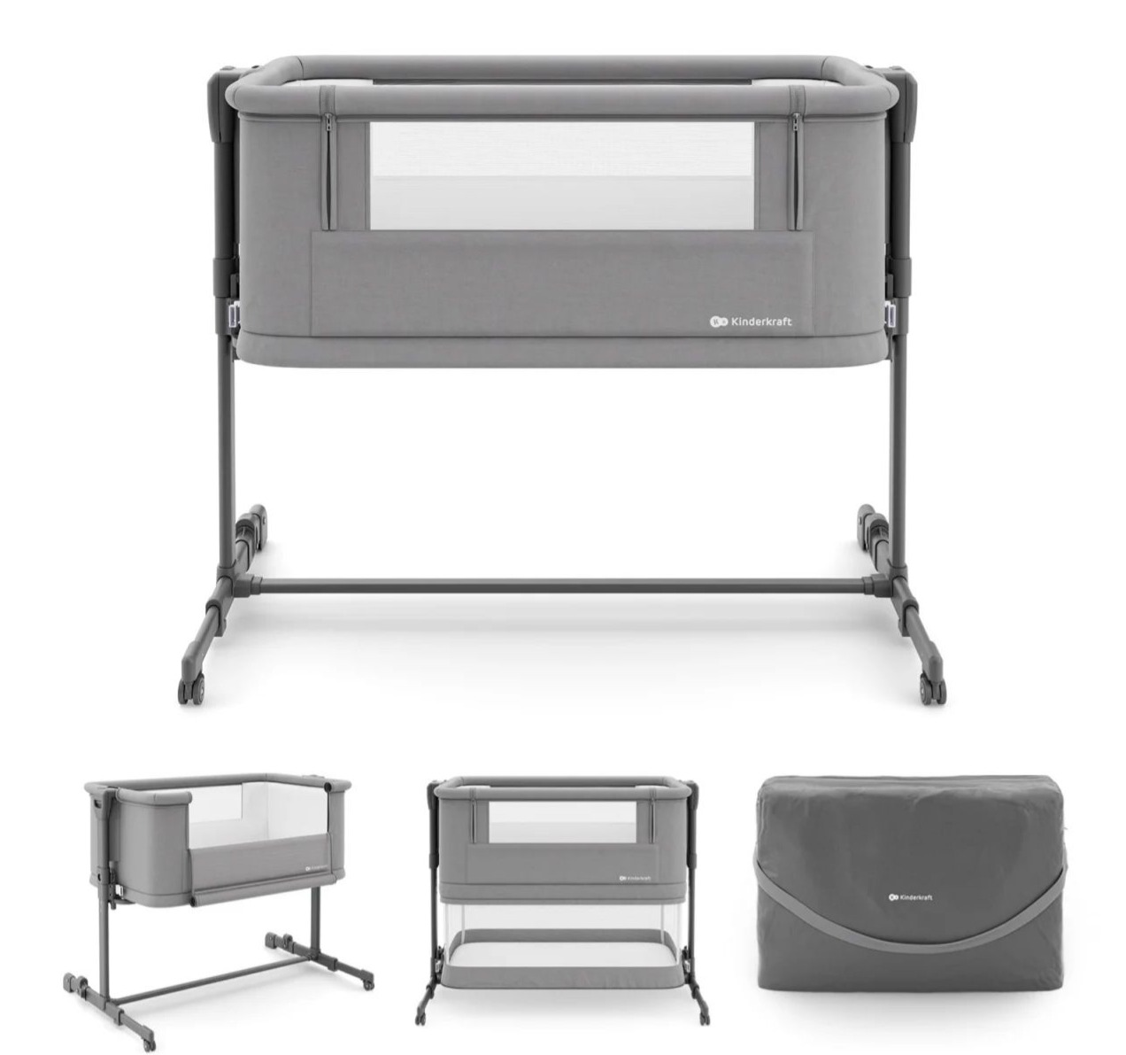 Kinderkraft Neste Grow2 kolevka za bebe 3u1 Dark grey