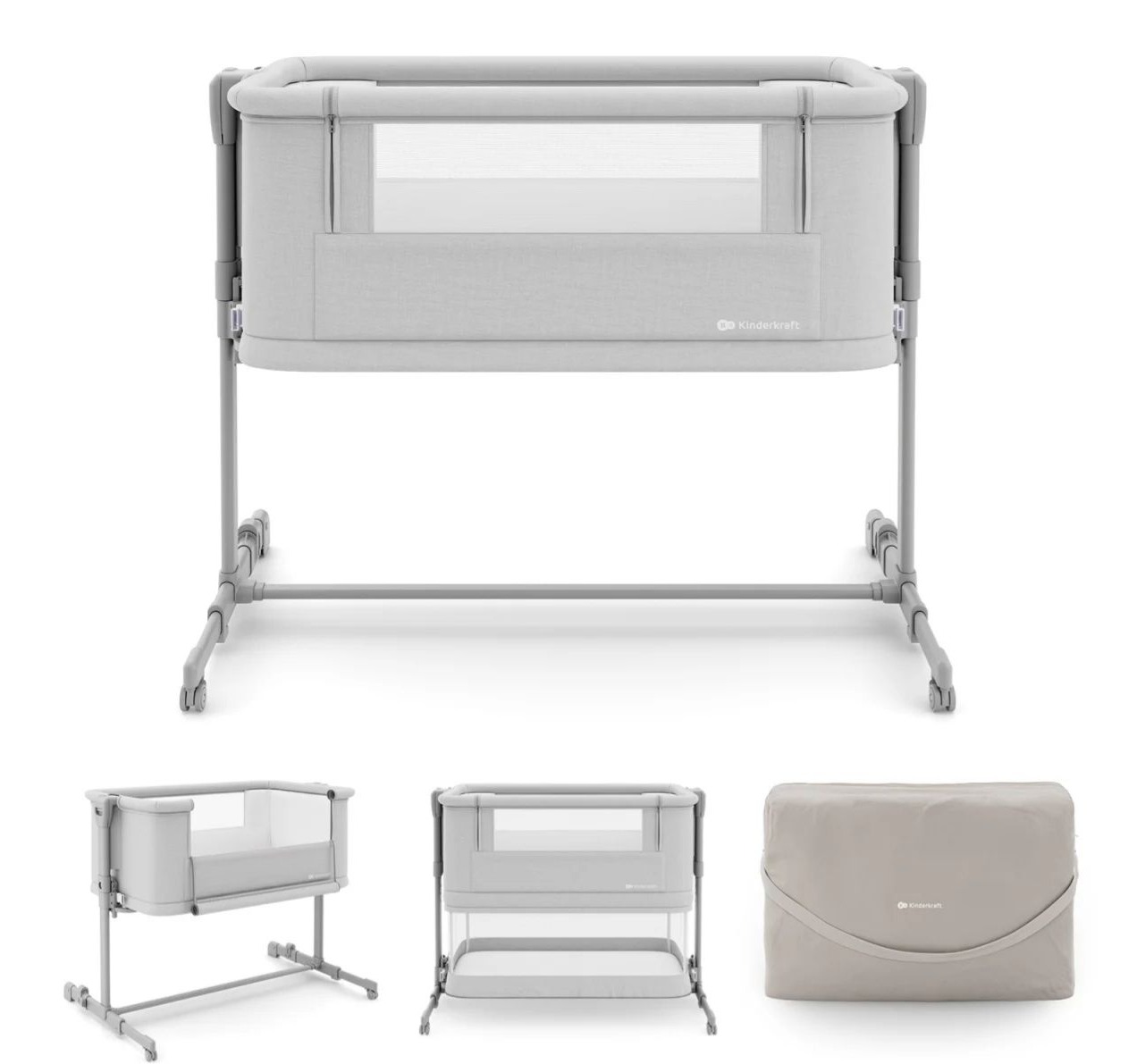 Kinderkraft Neste Grow2 kolevka za bebe 3u1 Light Grey