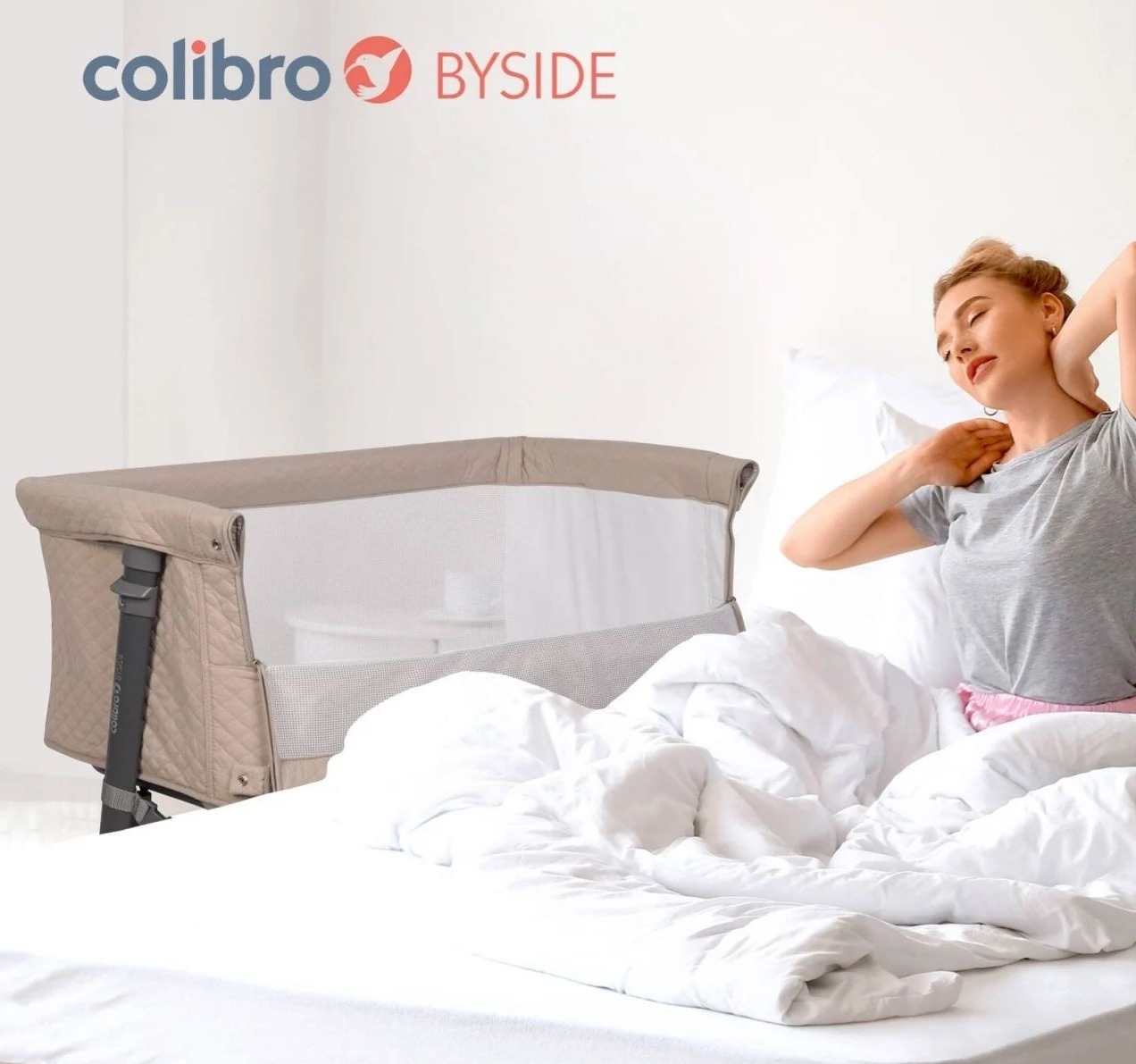 Colibro Byside kolevka za bebe do 9kg Taupe