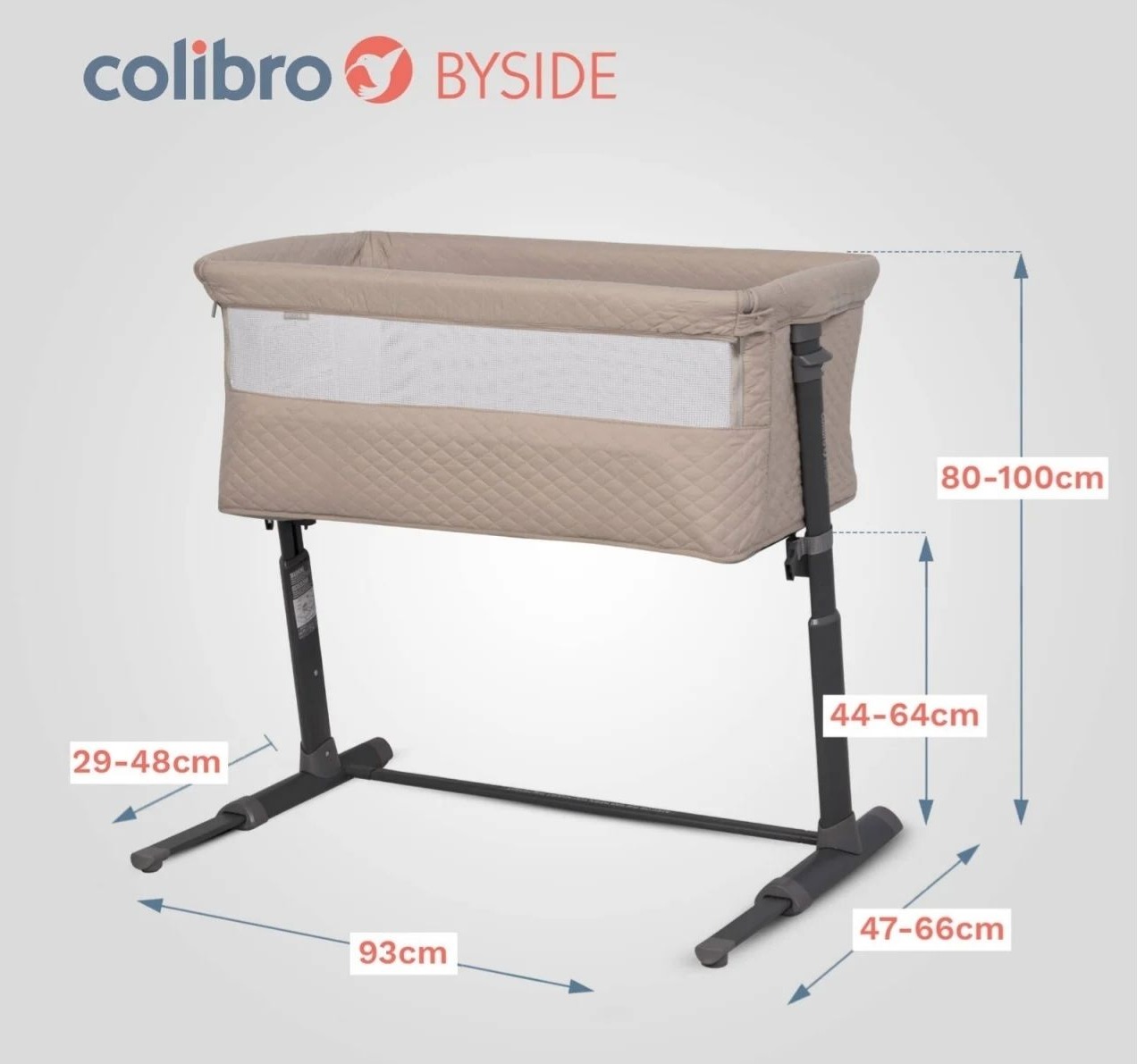 Colibro Byside kolevka Taupe za bebe do 9kg-Happy kids