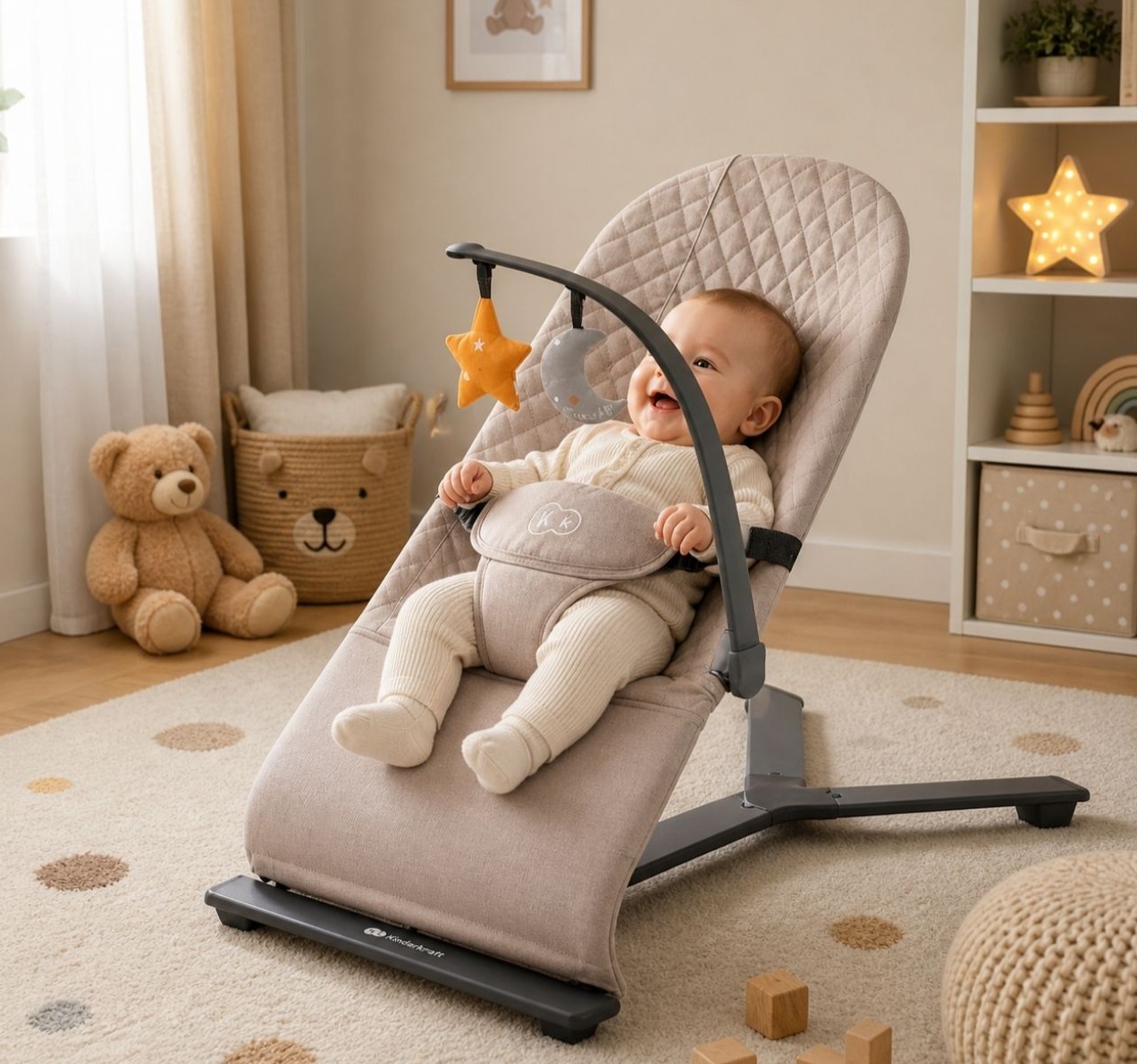 Kinderkraft njihalica za bebe Mimi Beige-Happy kids
