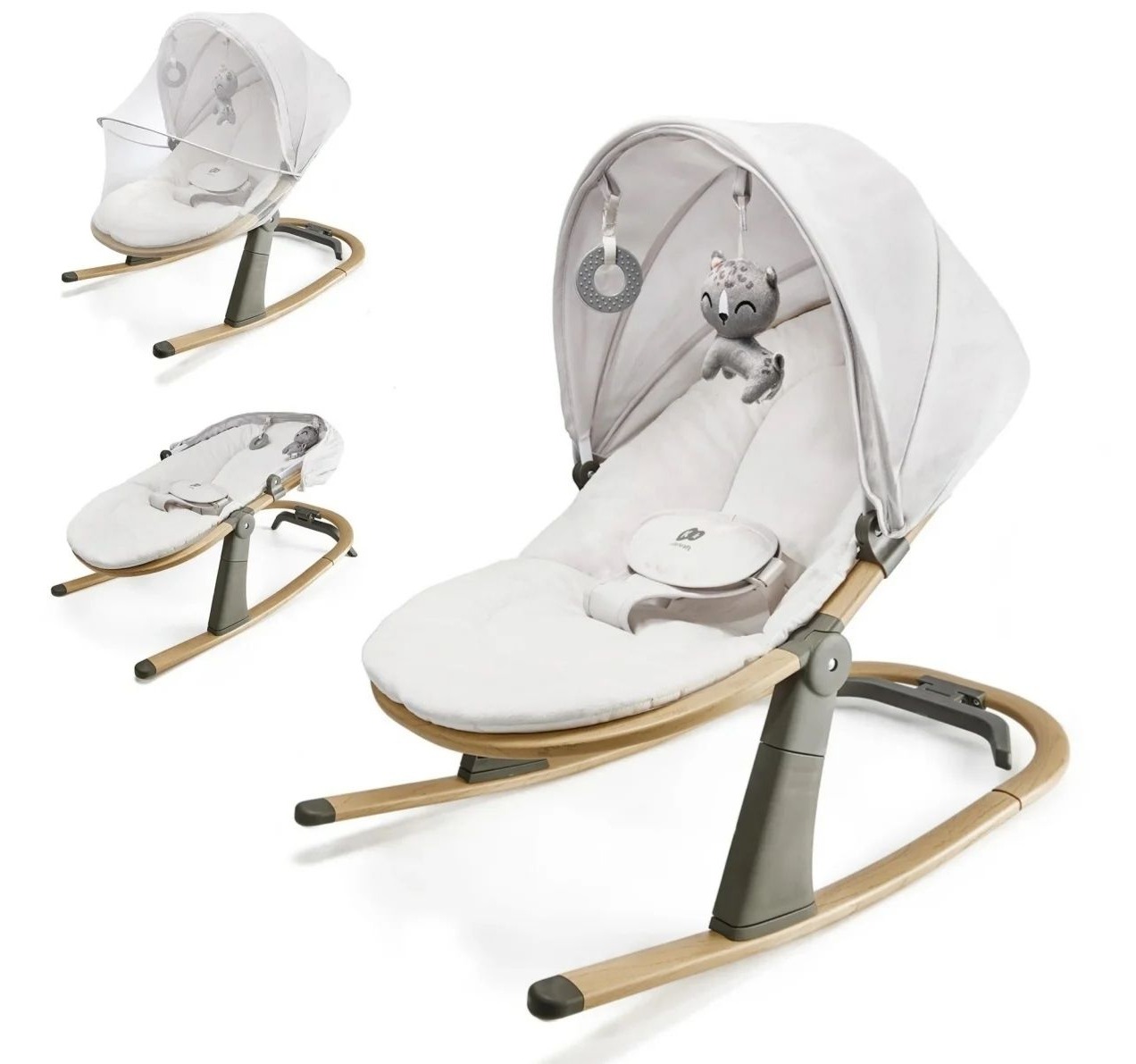 Kinderkraft Elsu njihalica za bebe Grey-Happy kids