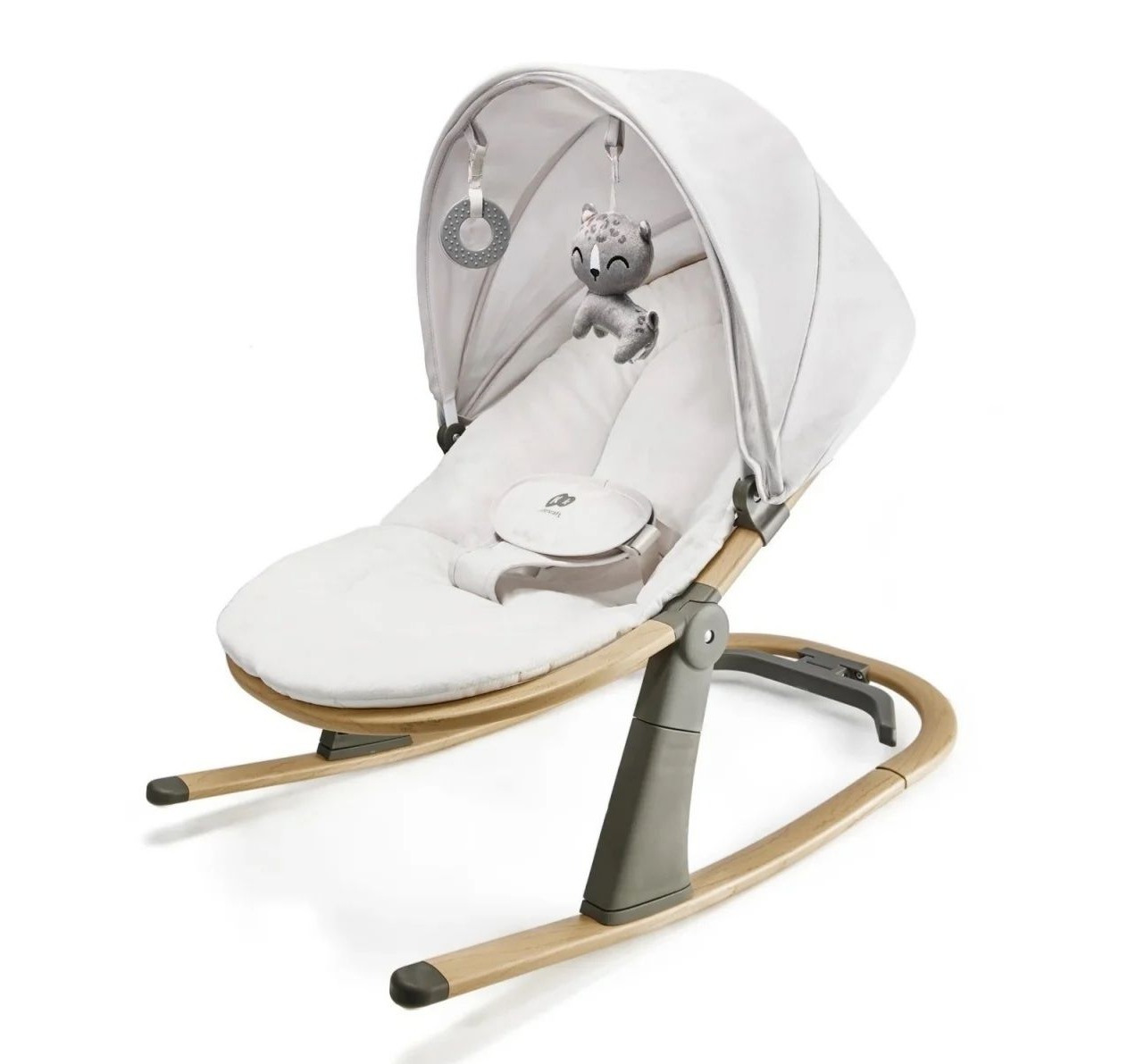 Kinderkraft Elsu njihalica za bebe u sivoj boji-Happy kids