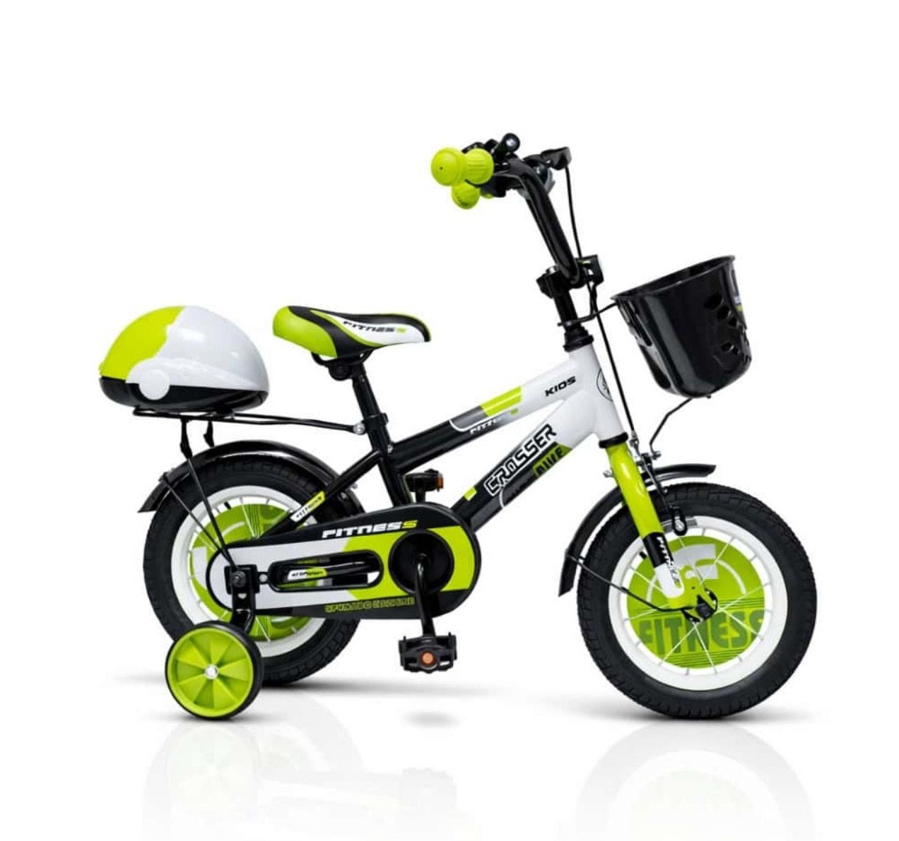 Dečiji bicikl Fitness 12" od 2-4 god Crno-Zeleni