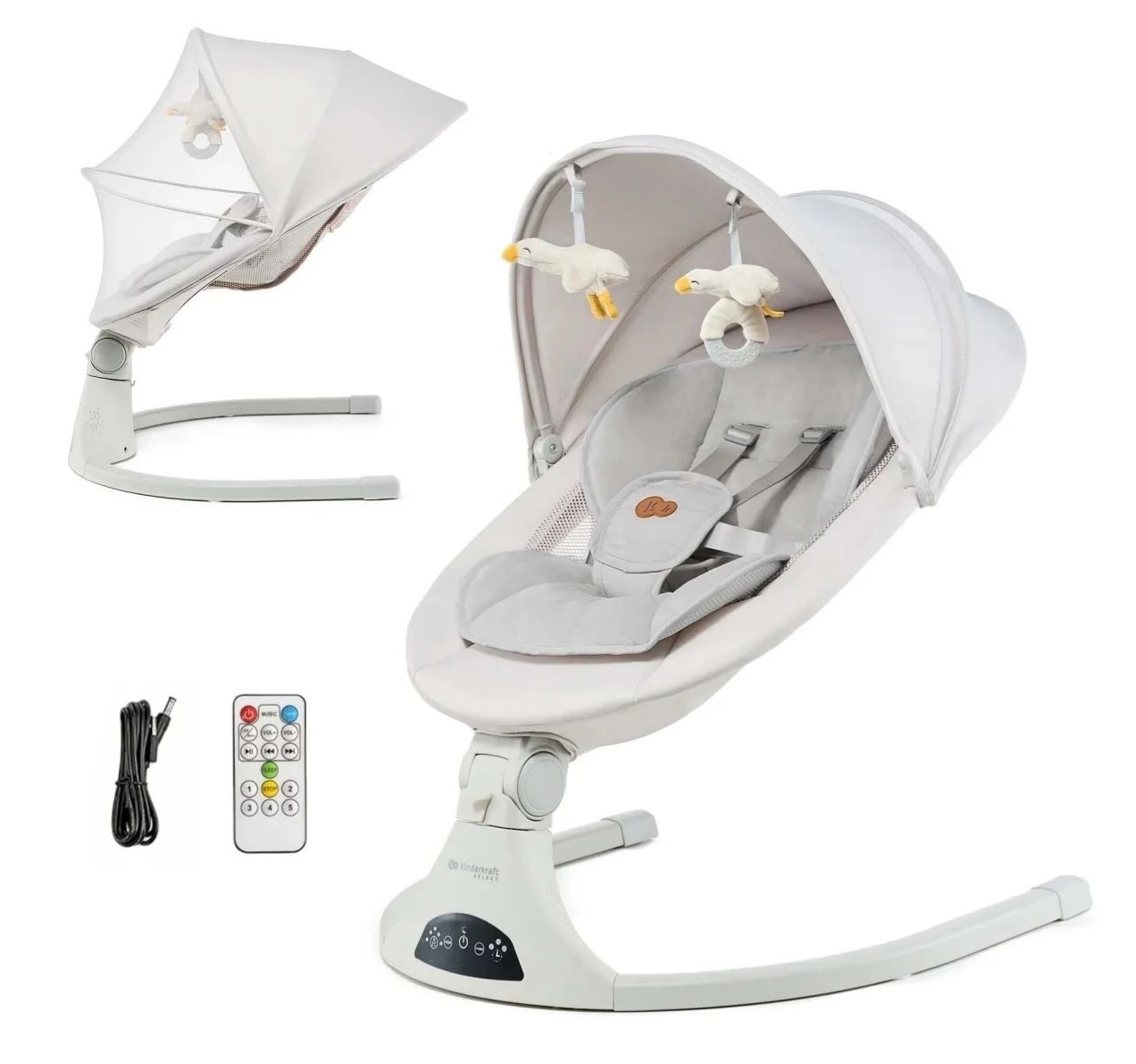 Kinderkraft Tulsy njihalica za bebe Bez boja-Happy kids