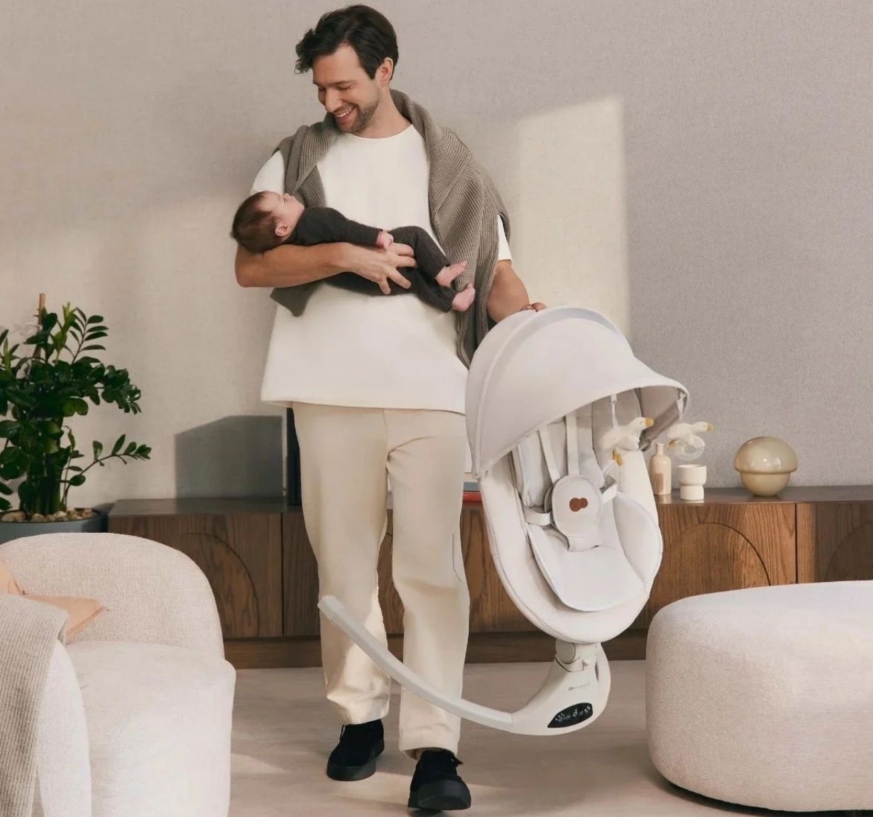 Kinderkraft Tulsy njihalica za bebe do 9kg-Happy kids