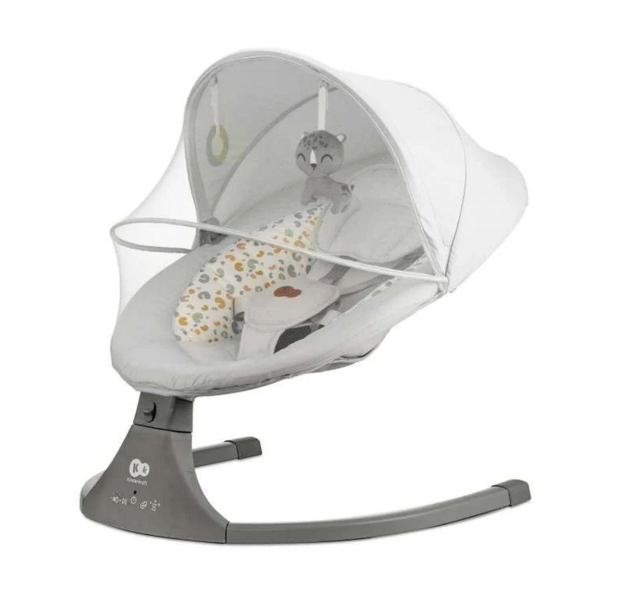 Kinderkraft Lumi 2 elektricna njihalica za bebe Light Grey-Happy kids