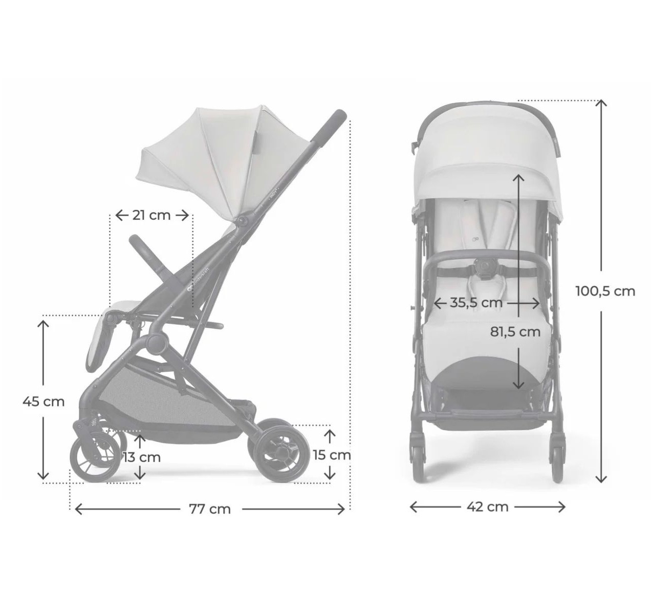 Kinderkraft Indi 3 kolica-Dimenzije