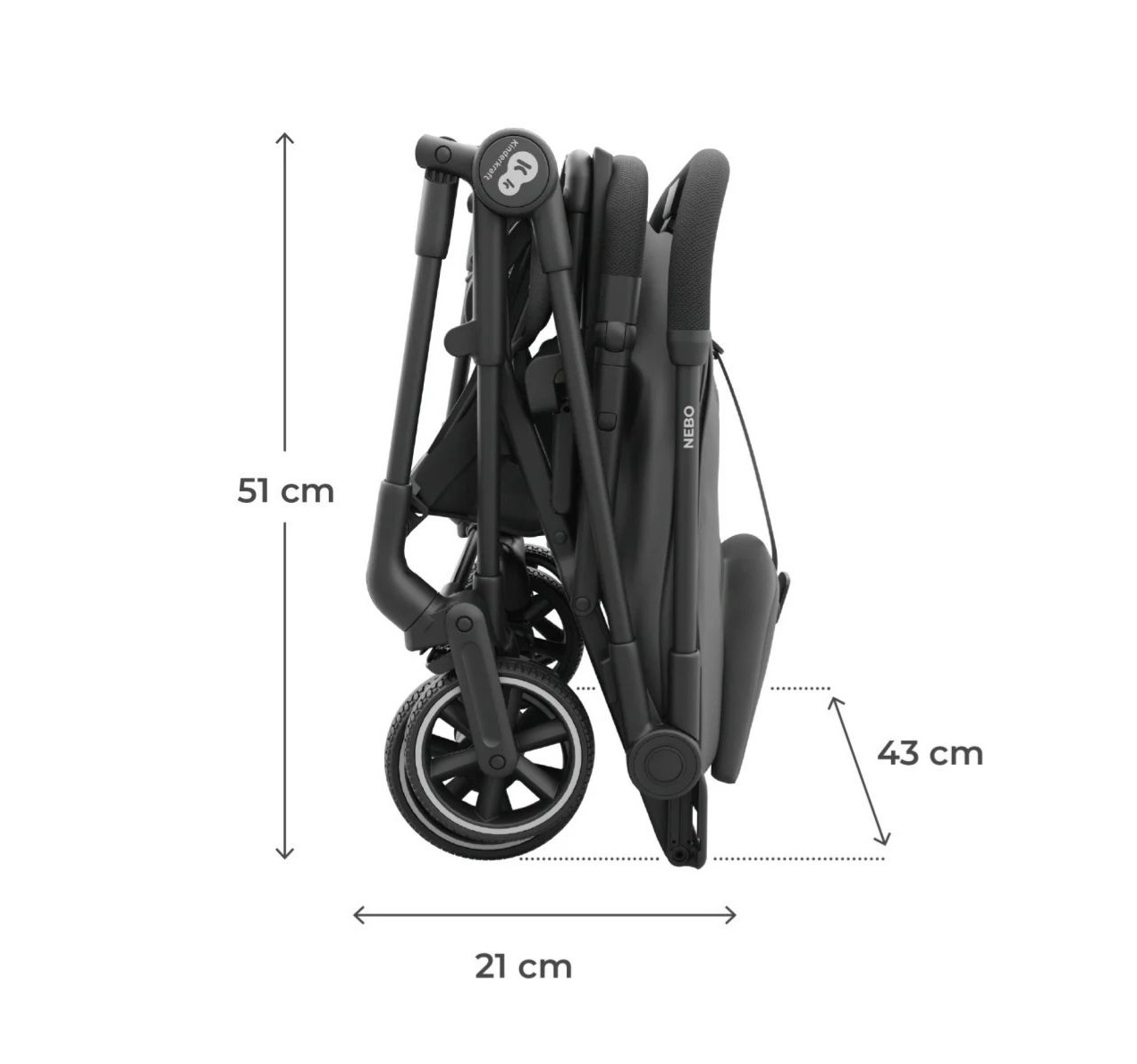 Kinderkraft Nebo kolica dimenzije sklopljenih-Happy kids