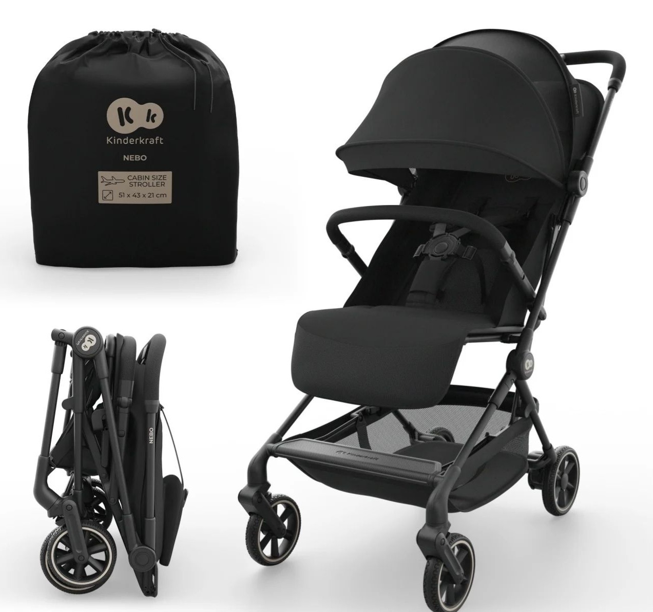 Kinderkraft Nebo kolica za bebe Black