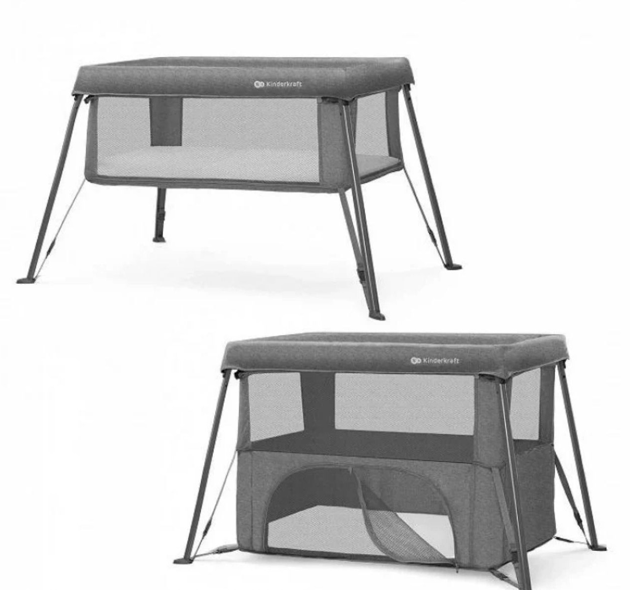 Kinderkraft Cami 3u1 prenosivi krevetac Grey-Happy kids