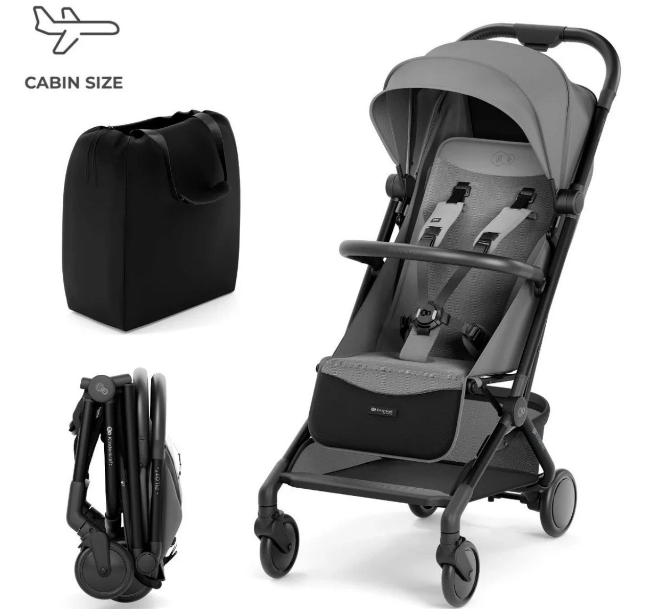 Kinderkraft Pilot 2 kolica za bebe do 22kg Platinum Grey-Happy kids