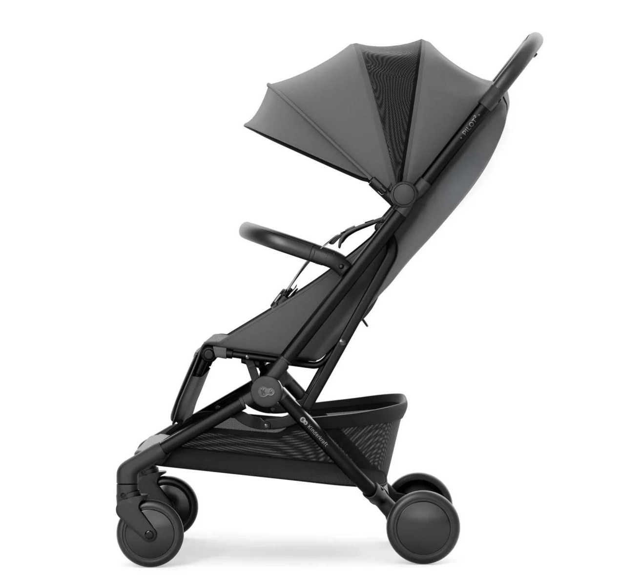 Kinderkraft Pilot 2 kolica za bebe do 22kg Platinum Grey-sa strane