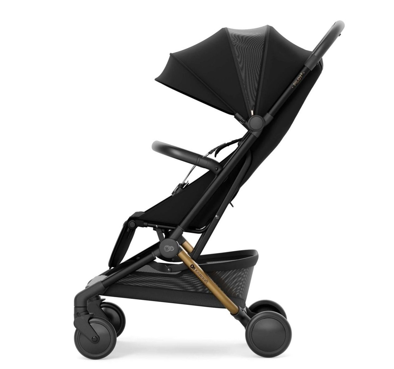 Kinderkraft Pilot 2 kolica za bebe do 22kg Midnight Black-polozaj sa strane