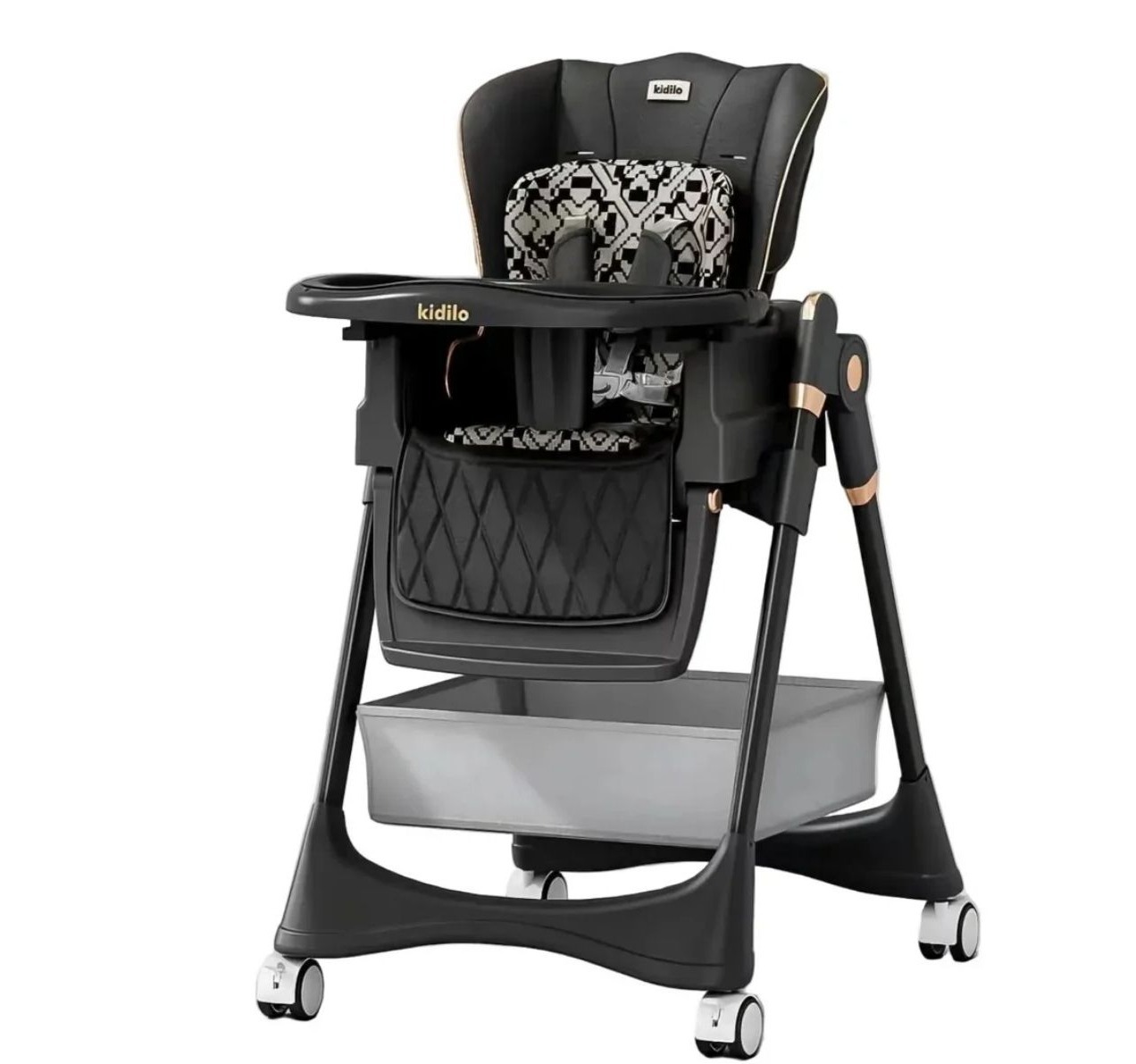 Kidilo 8100 ljuljaška/hranilica za bebe 2u1 Black