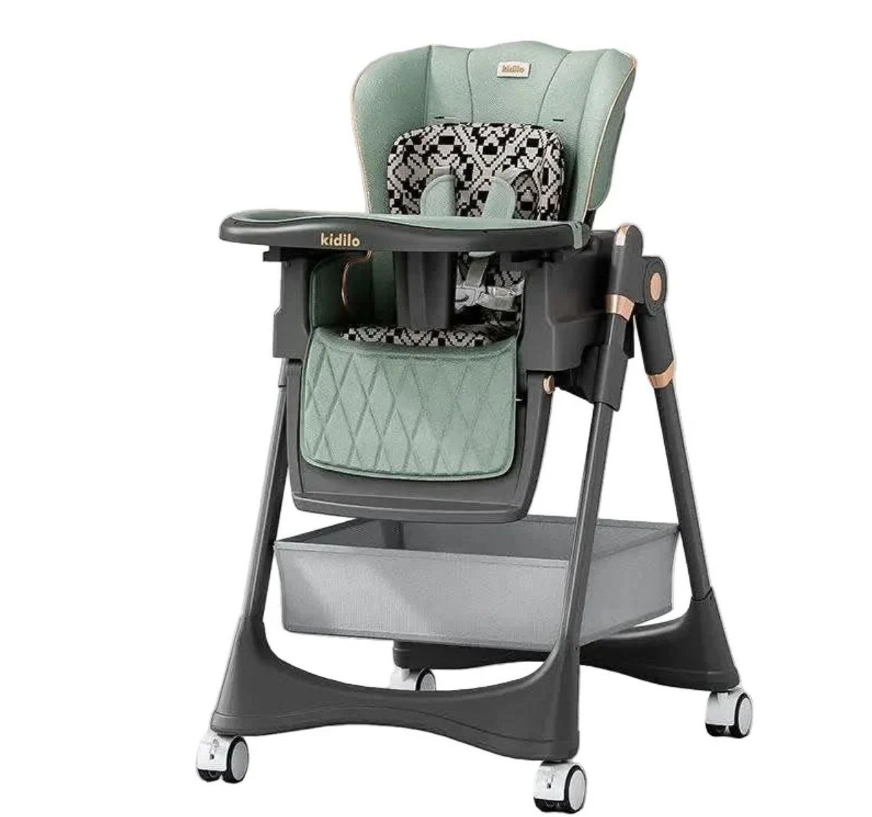 Kidilo 8100 ljuljaška/hranilica za bebe 2u1 Green
