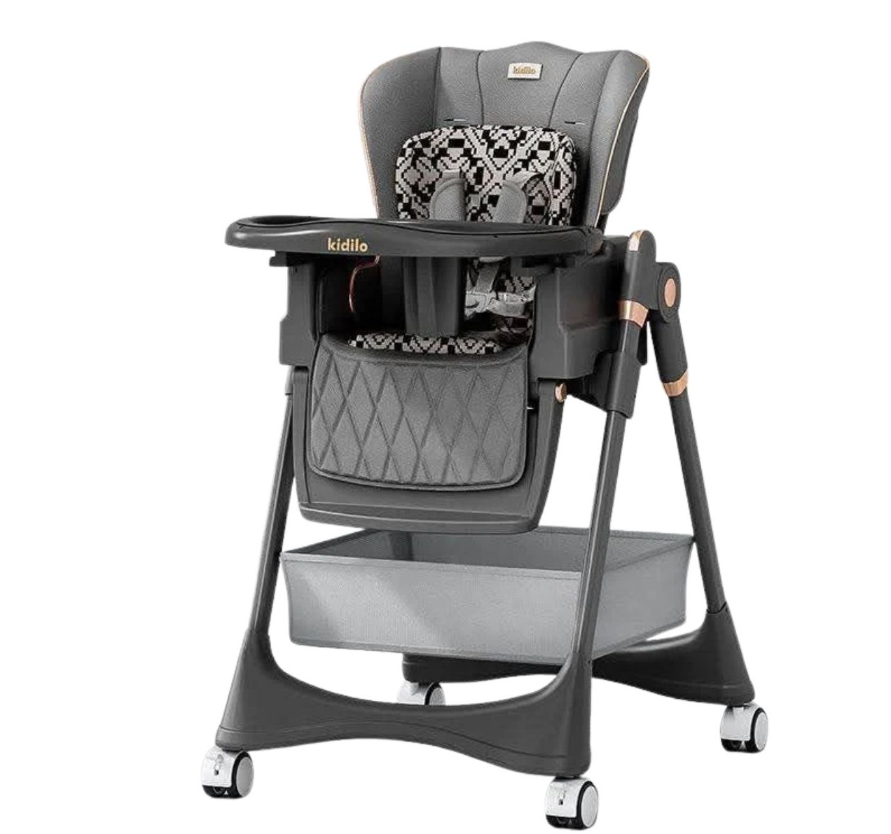 Kidilo 8100 ljuljaška/hranilica za bebe 2u1 Grey
