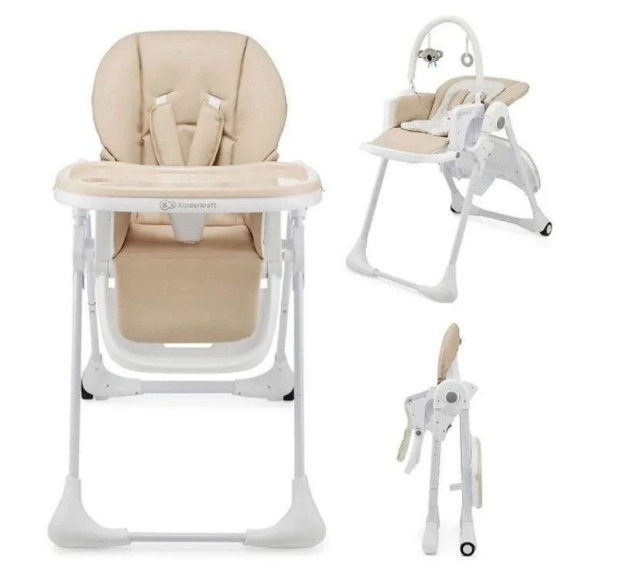 Kinderkraft Tummie ljuljaška/hranilica za bebe Beige-Happy kids