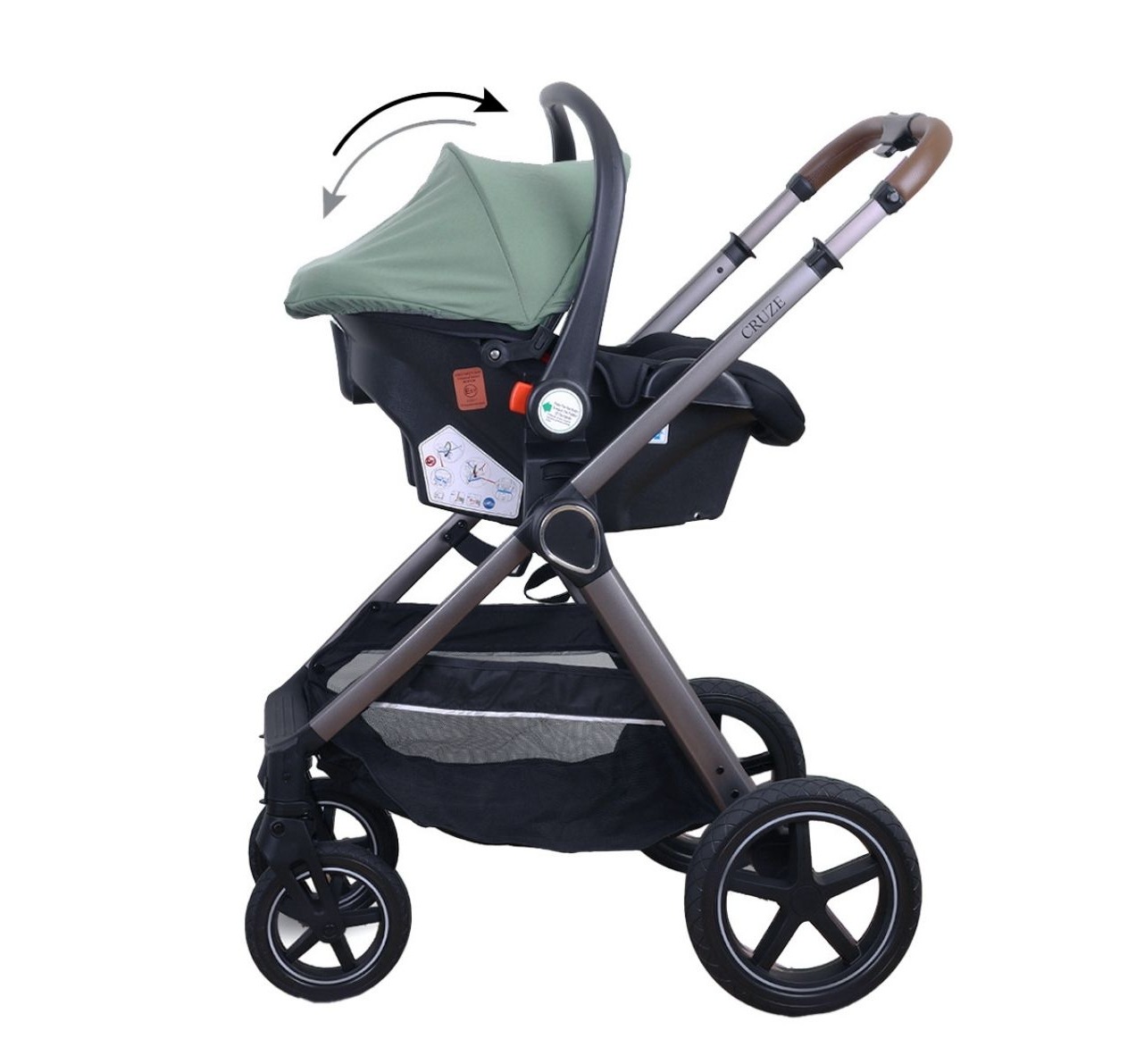 Jungle Cruze 2u1 kolica za bebe Zelena sa auto sedistem