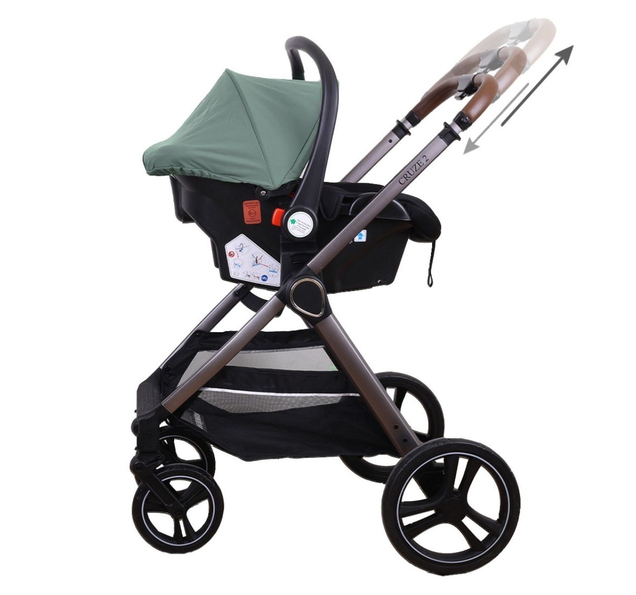 Jungle Cruze  Multy 2u1 kolica za bebe Zelena auto sediste na ramu kolica
