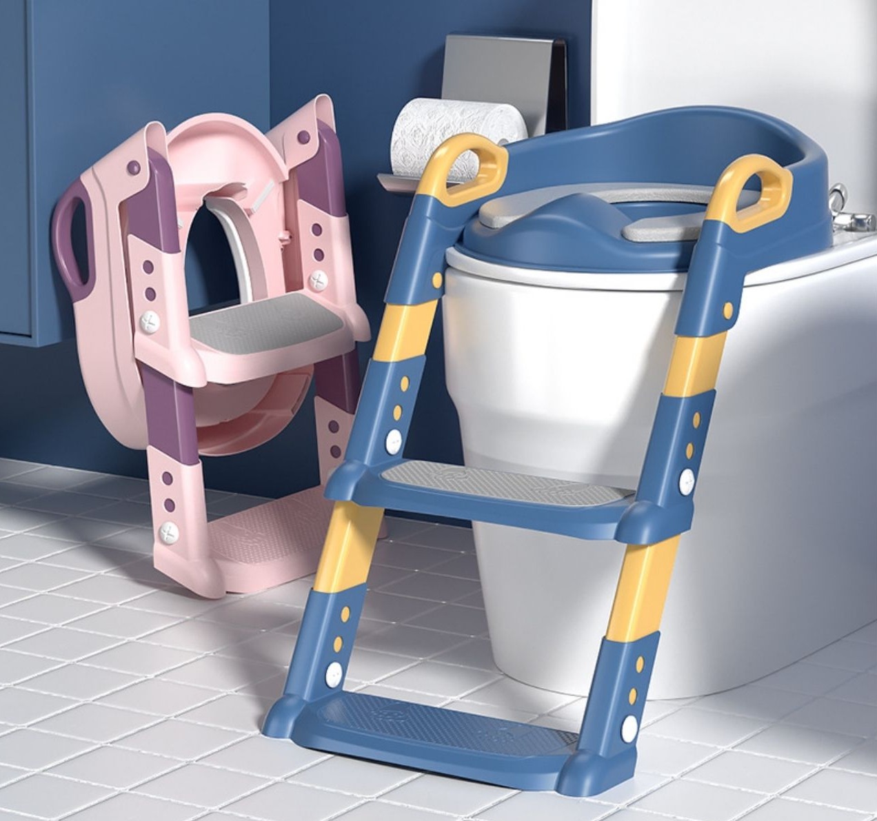 Dečiji adapter za wc šolju sa stepenikom Plava
