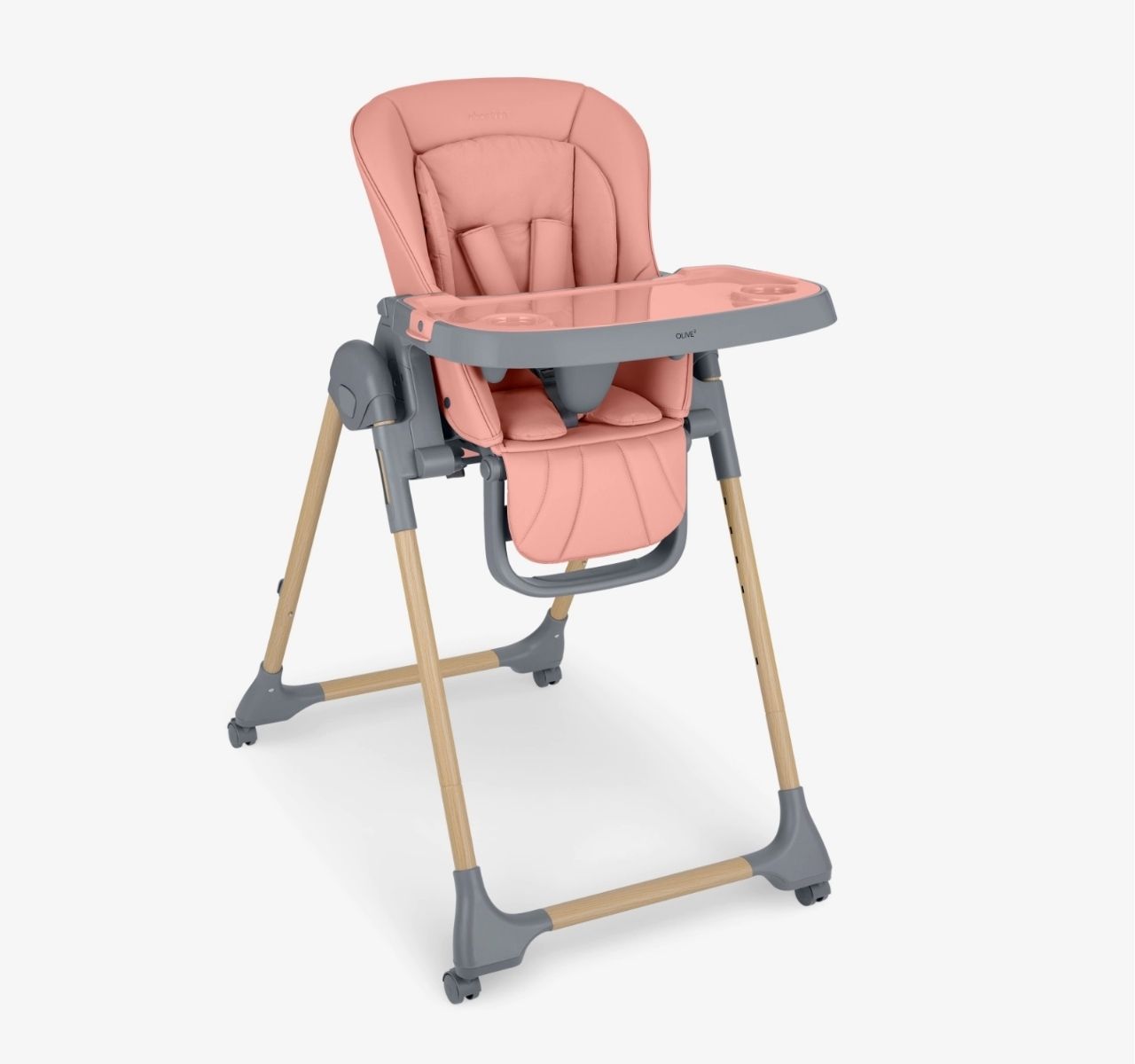 Kikka Boo Olive 2 Premium hranilica za bebe Wood dekor Pink