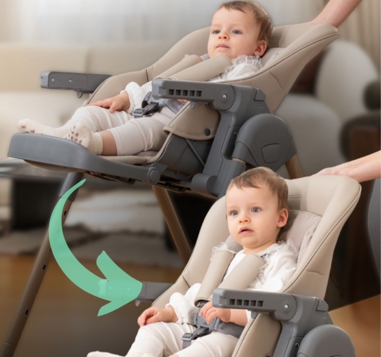 Kikka Boo Olive 2 Premium hranilica za bebe Wood dekor Pink-Happy kids