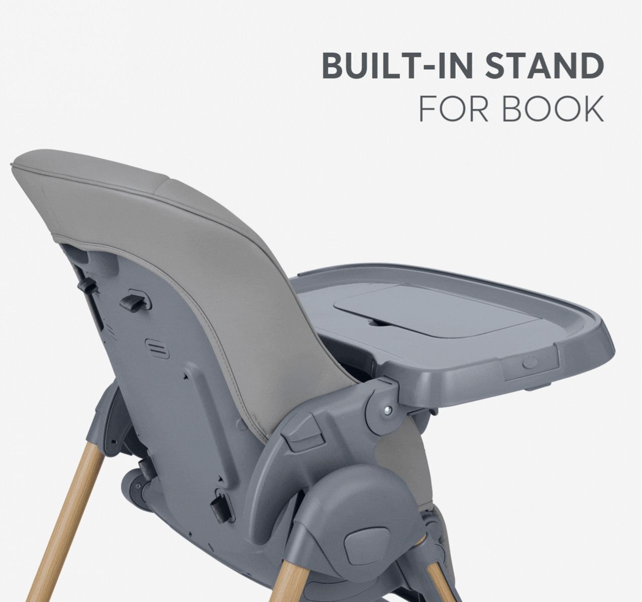 Kikka Boo Olive 2 Premium hranilica za bebe Wood dekor Grey sa duplom tacnom
