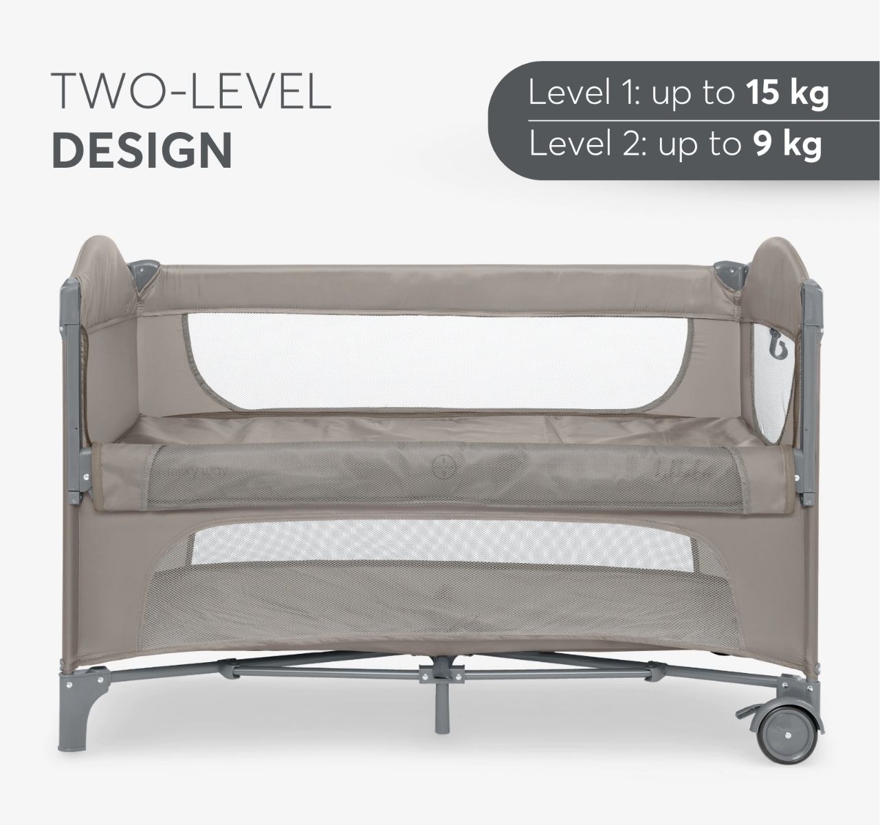 Kikka Boo Milky Way Premium 2 nivoa prenosivi krevetac Beige do 15kg-Happy kids