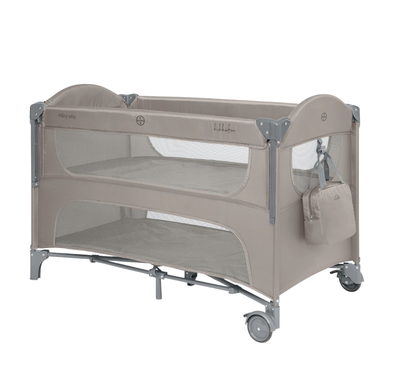 Kikka Boo Milky Way Premium 2 nivoa prenosivi krevetac Beige-Happy kids