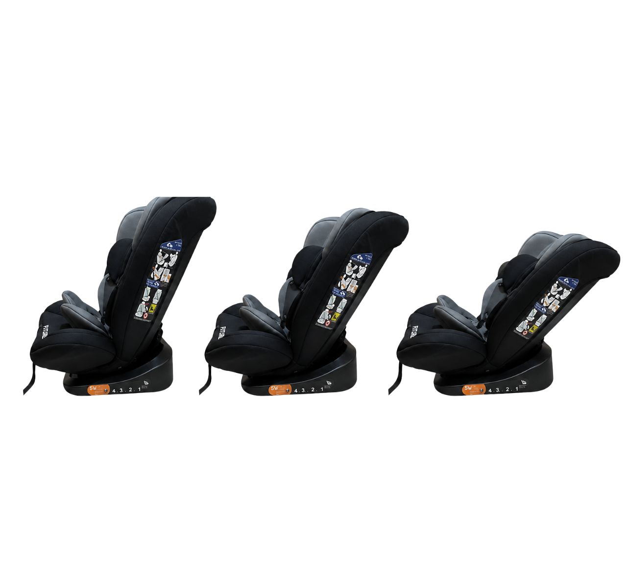Lalu Future auto sedište za decu od 40-150cm Siva sa polozajima-Happy kids