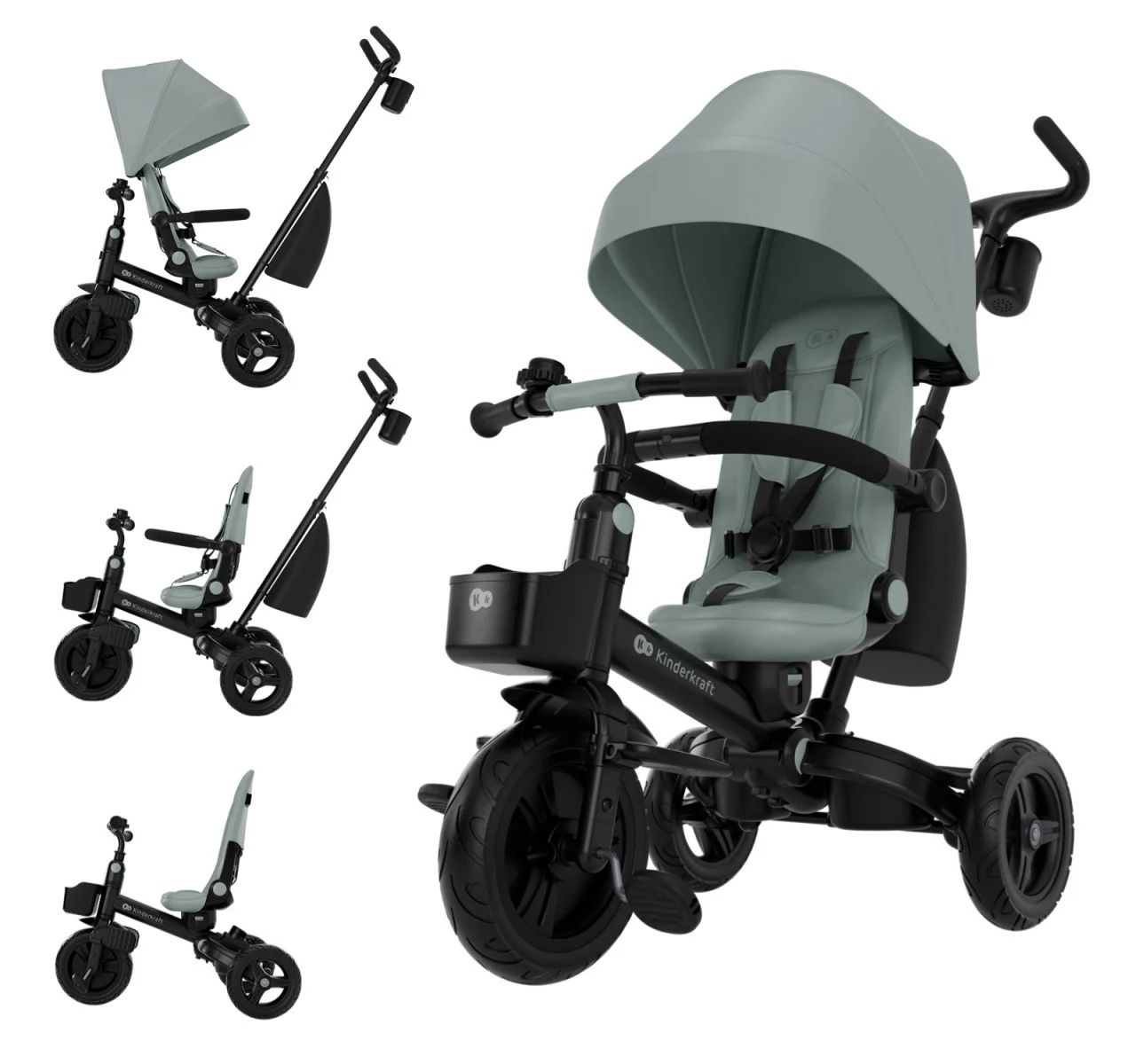 Kinderkraft Aveo 2 Plus tricikl za decu Green 6u1-Happy kids