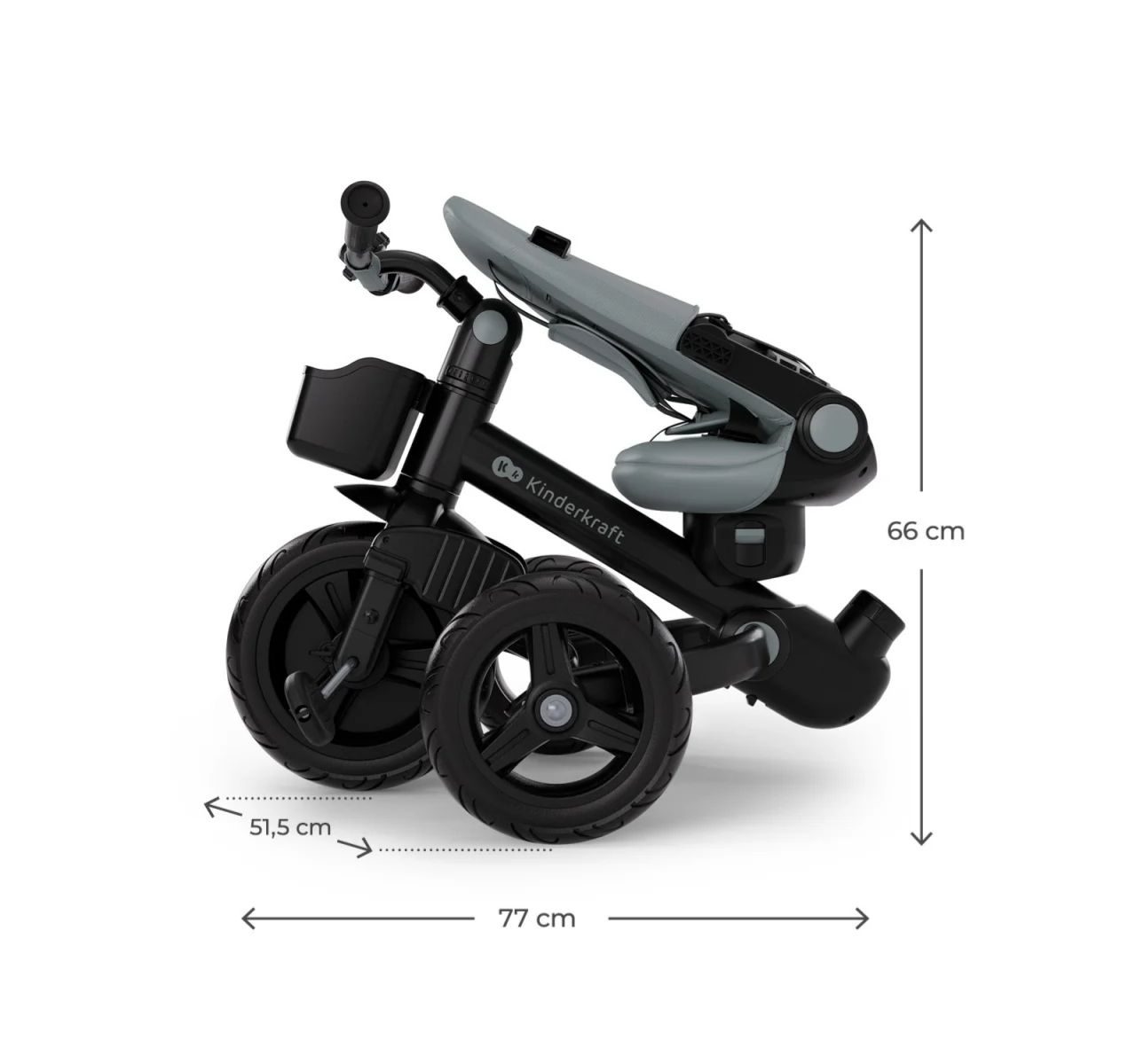 Kinderkraft Aveo 2 Plus tricikl za decu Grey sklopiv