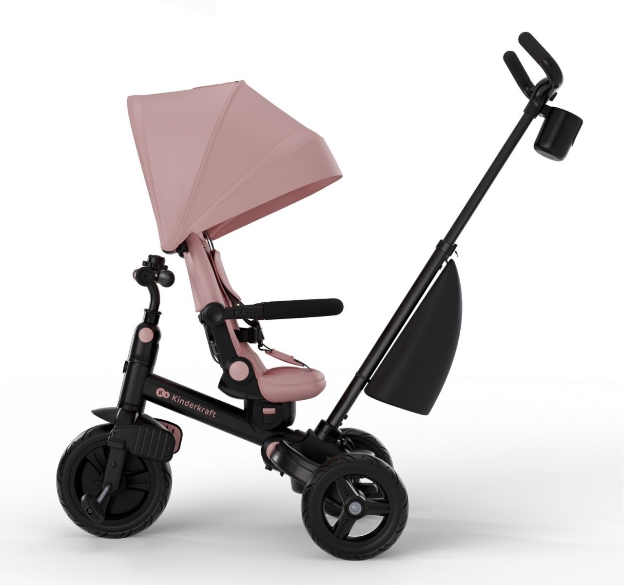 Kinderkraft Aveo 2 Plus 6u1 tricikl za decu Pink sa rotacijom-Happy kids