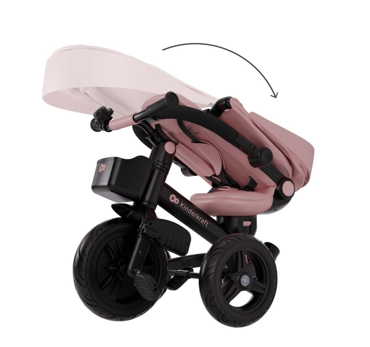 Kinderkraft Aveo 2 Plus 6u1 tricikl za decu Pink lako sklopiv-Happy kids