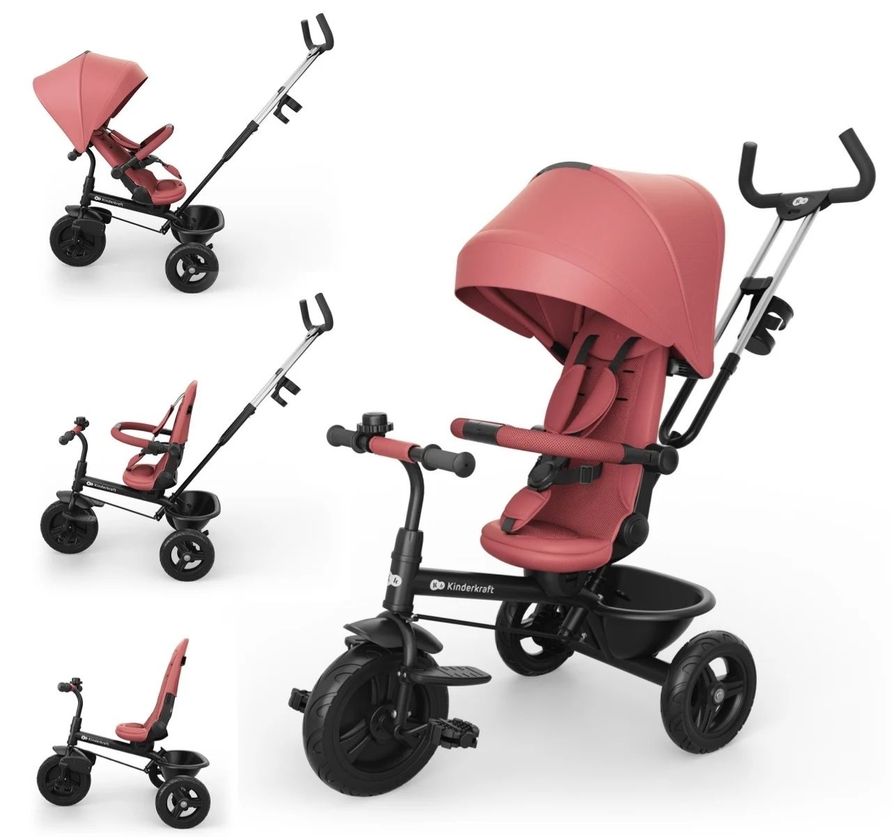 Kinderkraft Aston 2 Plus 6u1 tricikl za decu Pink