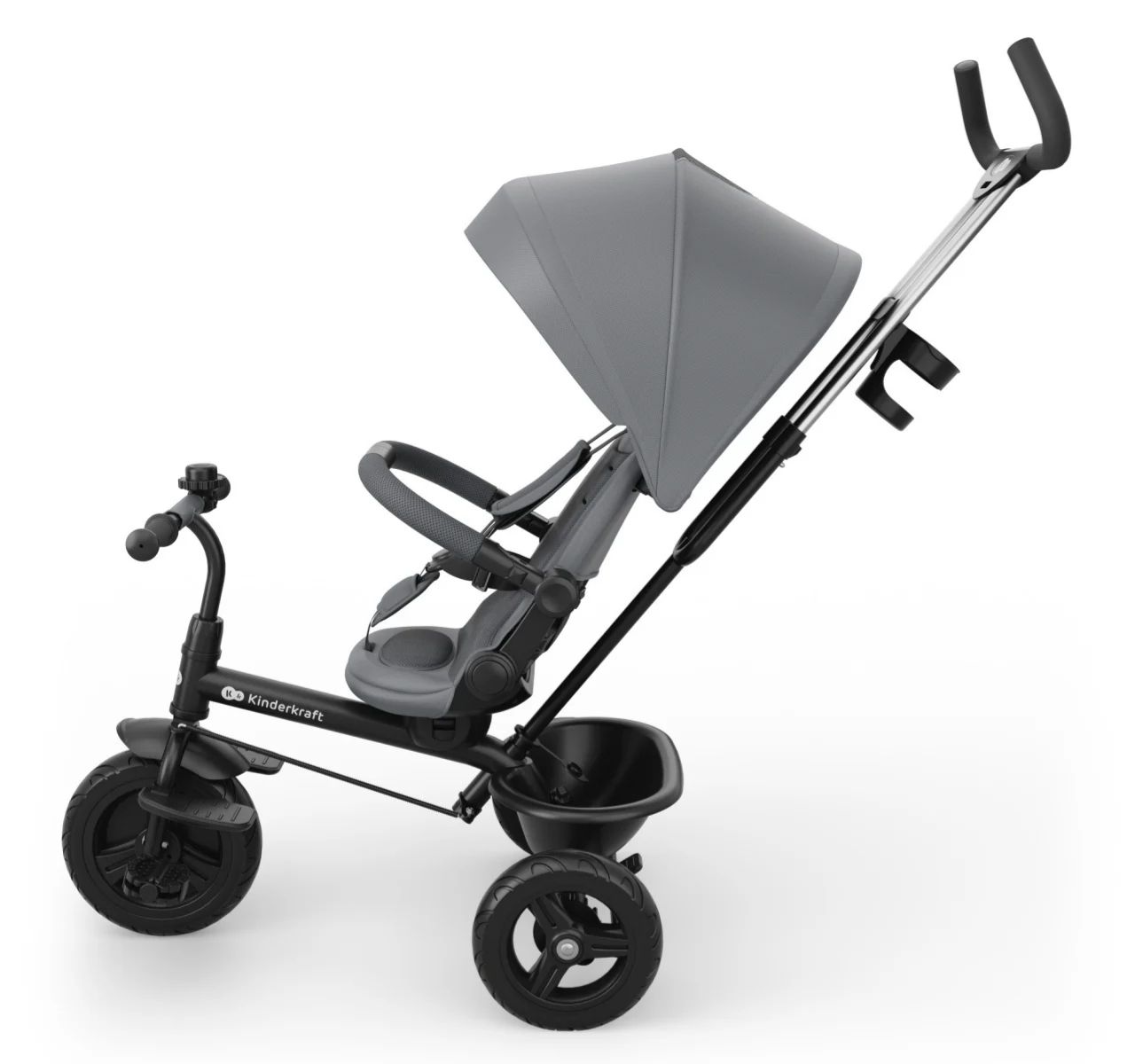Kinderkraft Aston 2 Plus 6u1 tricikl za decu Grey sa nagibom naslona