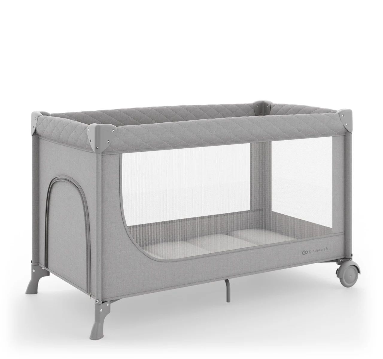 Kinderkraft Leody Up 2u1 prenosivi krevetac Grey-Happy kids