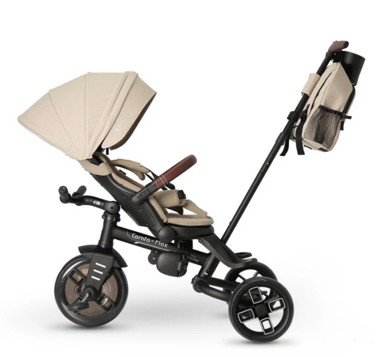 QPlay Comfo Max tricikl za decu Beige sa polozajima naslona
