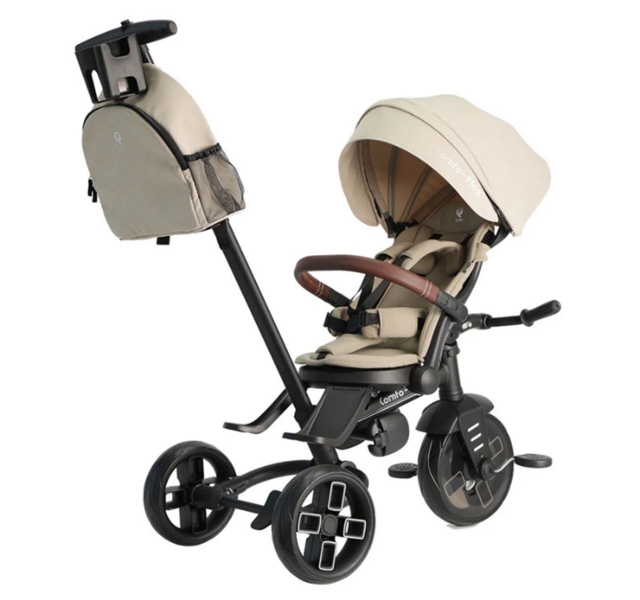 QPlay Comfo Max tricikl za decu Beige sa torbicom