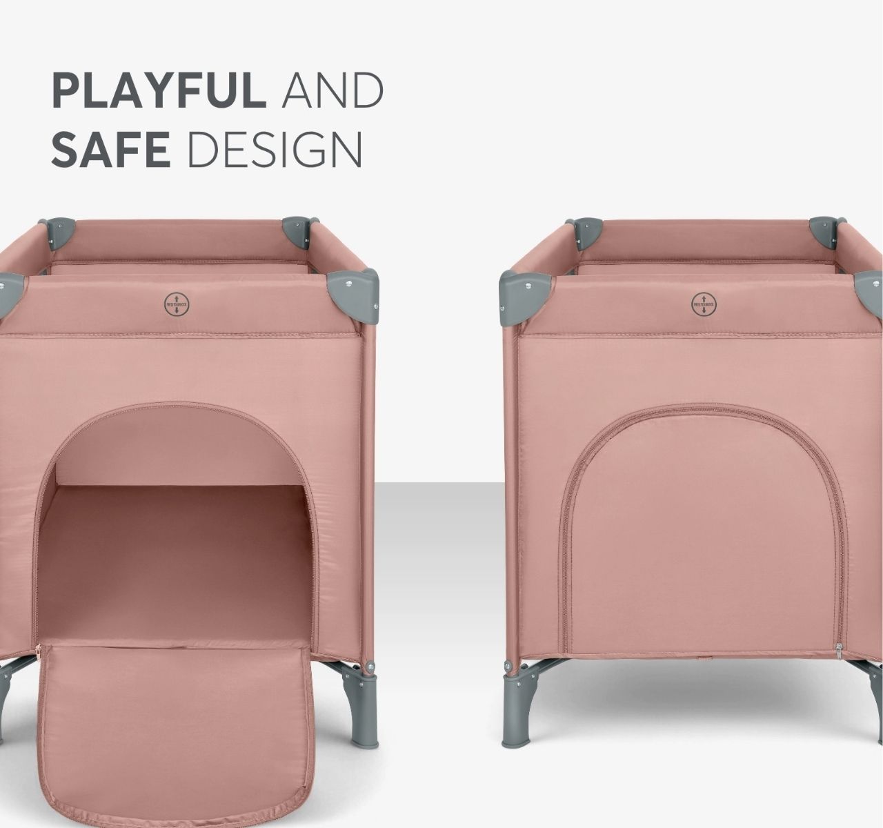 Kikka Boo So Gifted Premium 1 nivo prenosivi krevetac za bebe Pink sa otvorom-Happy kids