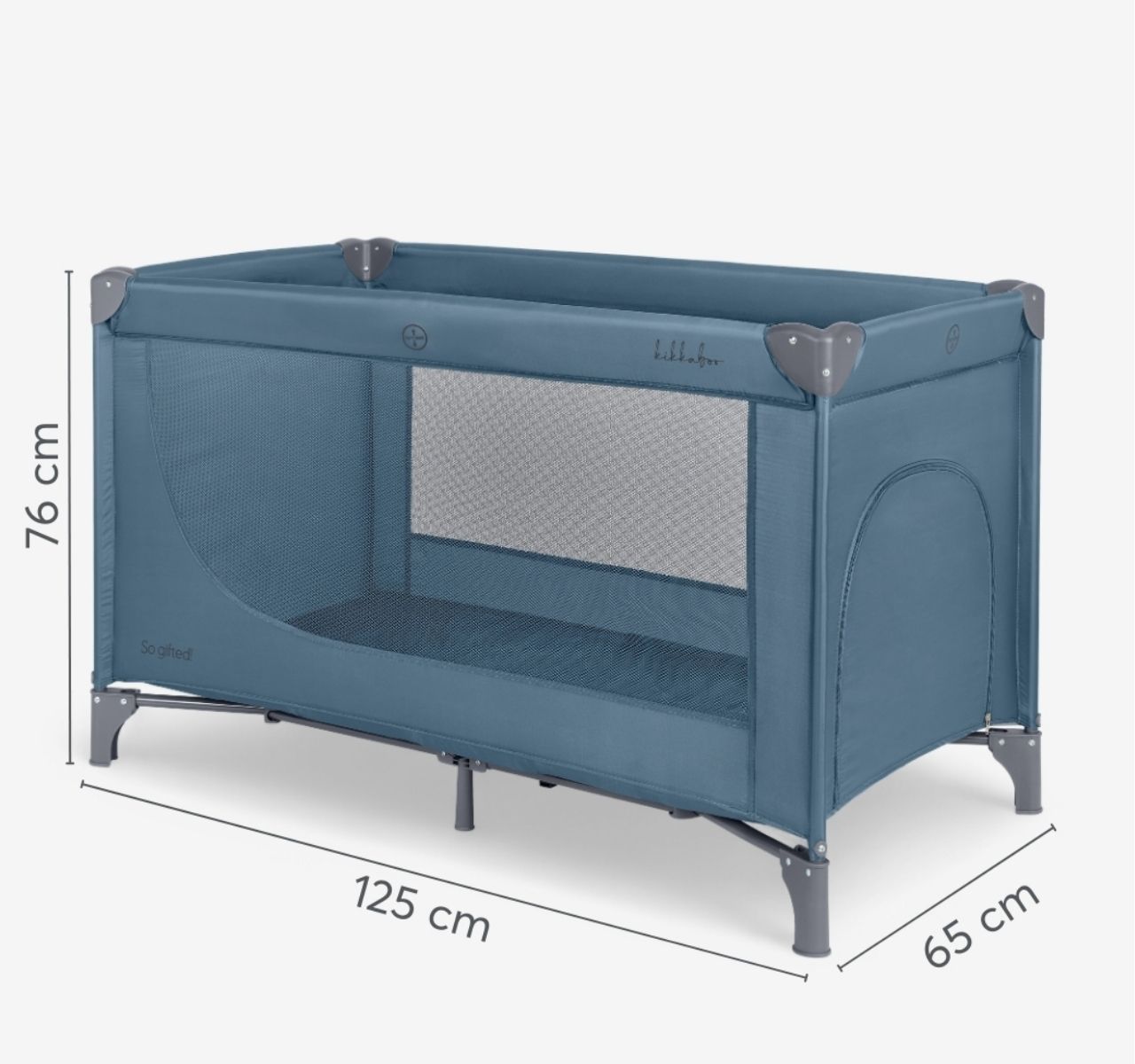 Kikka Boo So Gifted Premium 1 nivo prenosivi krevetac za bebe Blue dimenzije-Happy kids