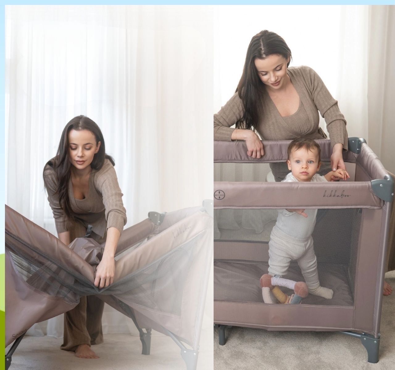 Kikka Boo So Gifted Premium 1 nivo prenosivi krevetac za bebe Blue lako sklopiva-Happy kids