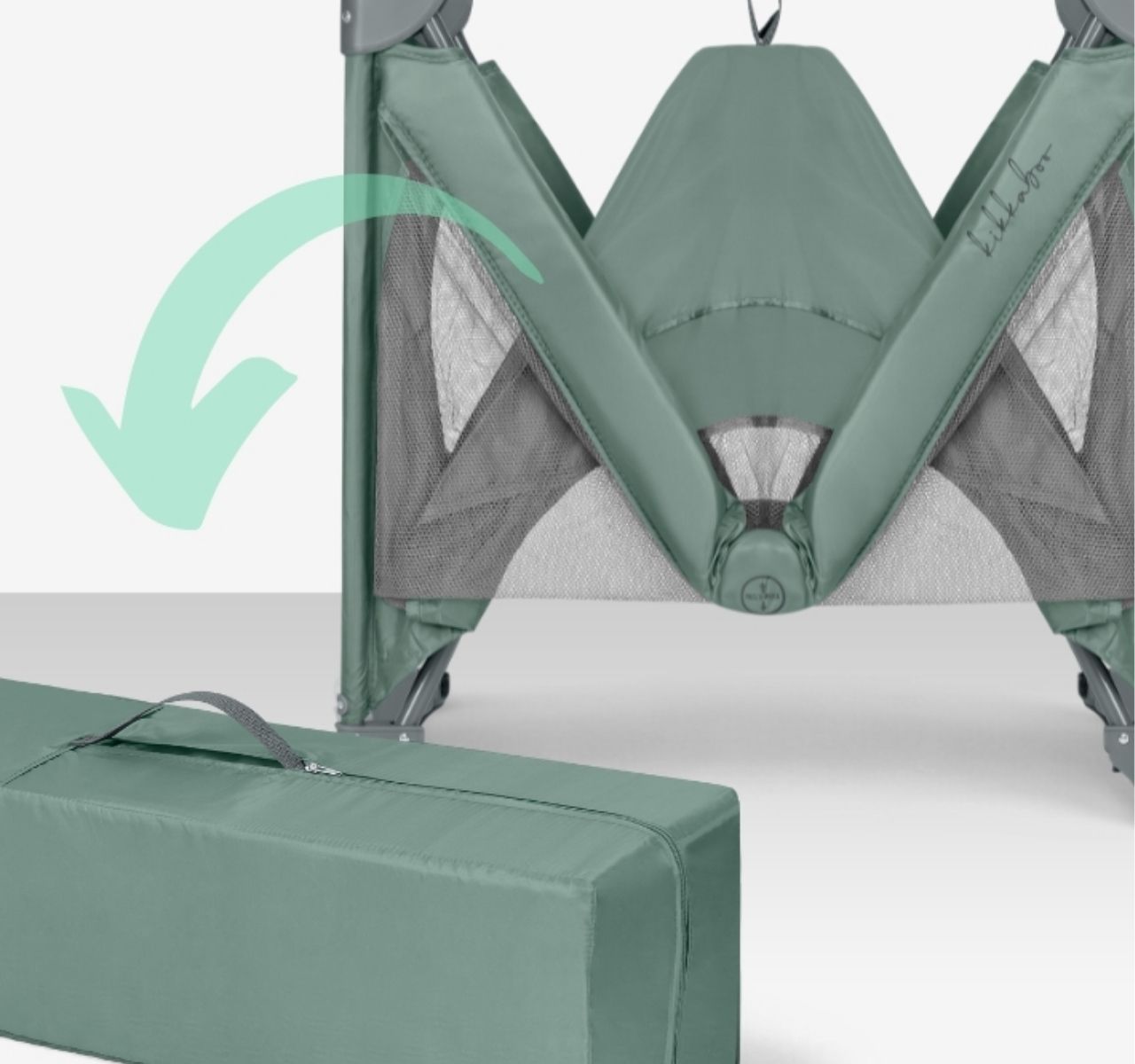 Kikka Boo So Gifted Premium 1 nivo prenosivi krevetac za bebe Green lako sklopiva-Happy kids