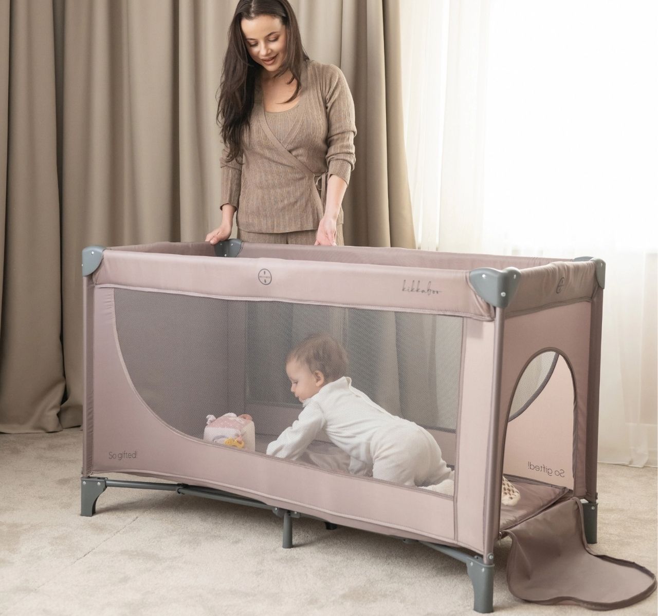 Kikka Boo So Gifted Premium 1 nivo prenosivi krevetac za bebe Beige