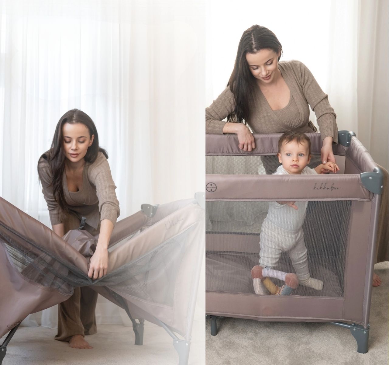 Kikka Boo So Gifted Premium 1 nivo prenosivi krevetac za bebe Grey lako sklopiva